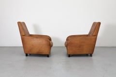 Pair of Hans Hopfer 'Why Not' Cognac Leather Lounge Chairs for Molinari