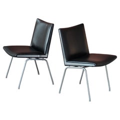Pair of Hans J Wegner Airport Side Chairs by A.P. Stolen, Restored
