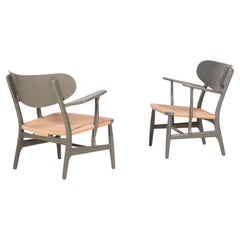 Pair of Hans J. Wegner CH22 Lounge Chairs, Carl Hansen, 1967