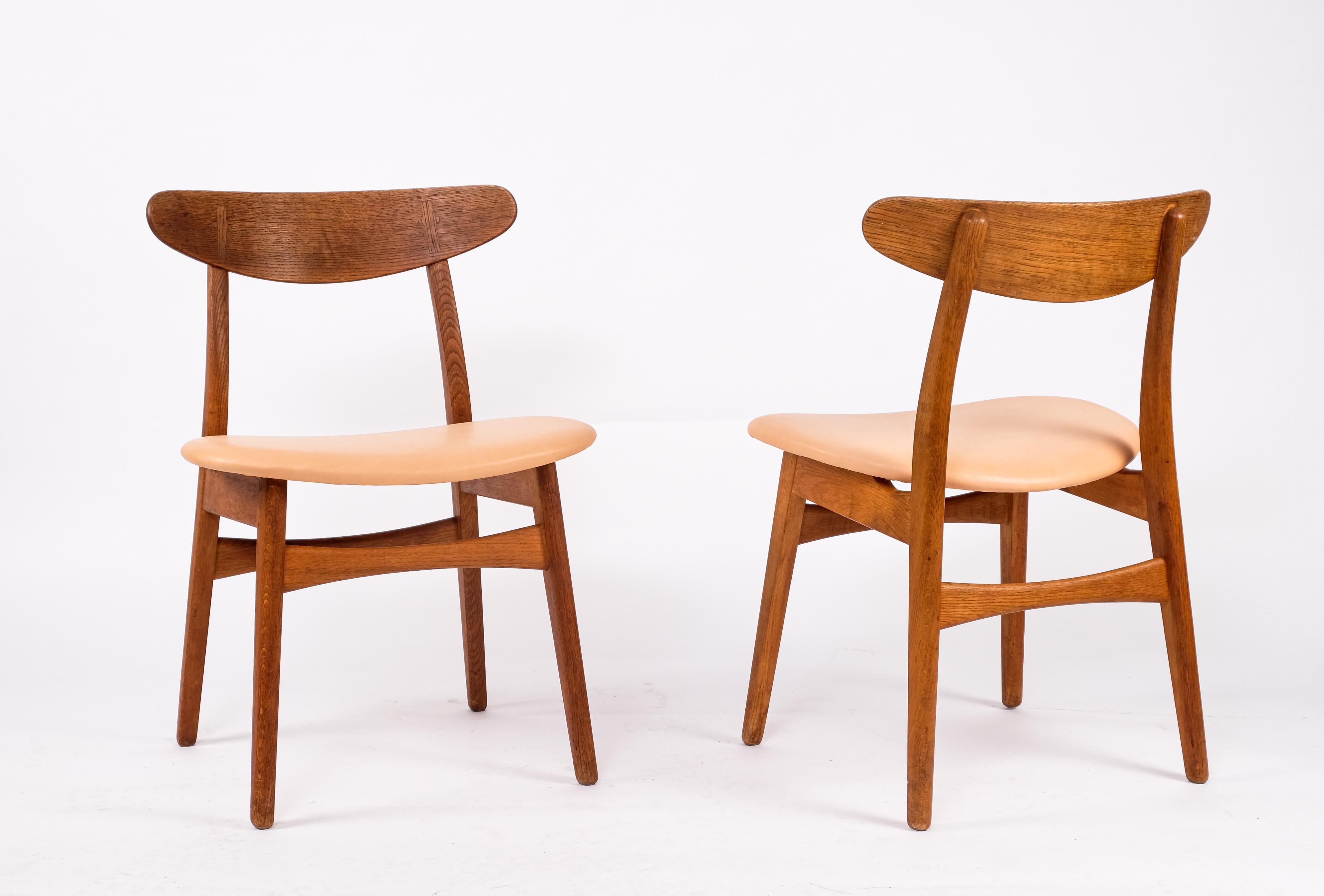 Swedish Pair of Hans J. Wegner CH30 Chairs, Denmark, 1960s For Sale