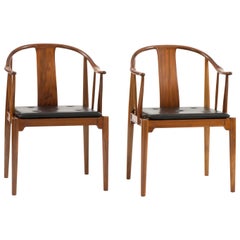 Pair of Hans J. Wegner Chinese Chairs in Walnut