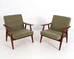 Pair Of Hans J. Wegner GE 270 Teak Lounge Chairs for GETAMA
