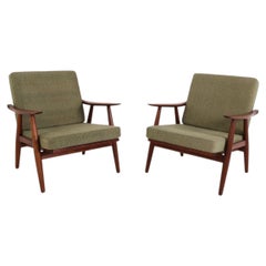 Pair Of Hans J. Wegner GE 270 Teak Lounge Chairs for GETAMA