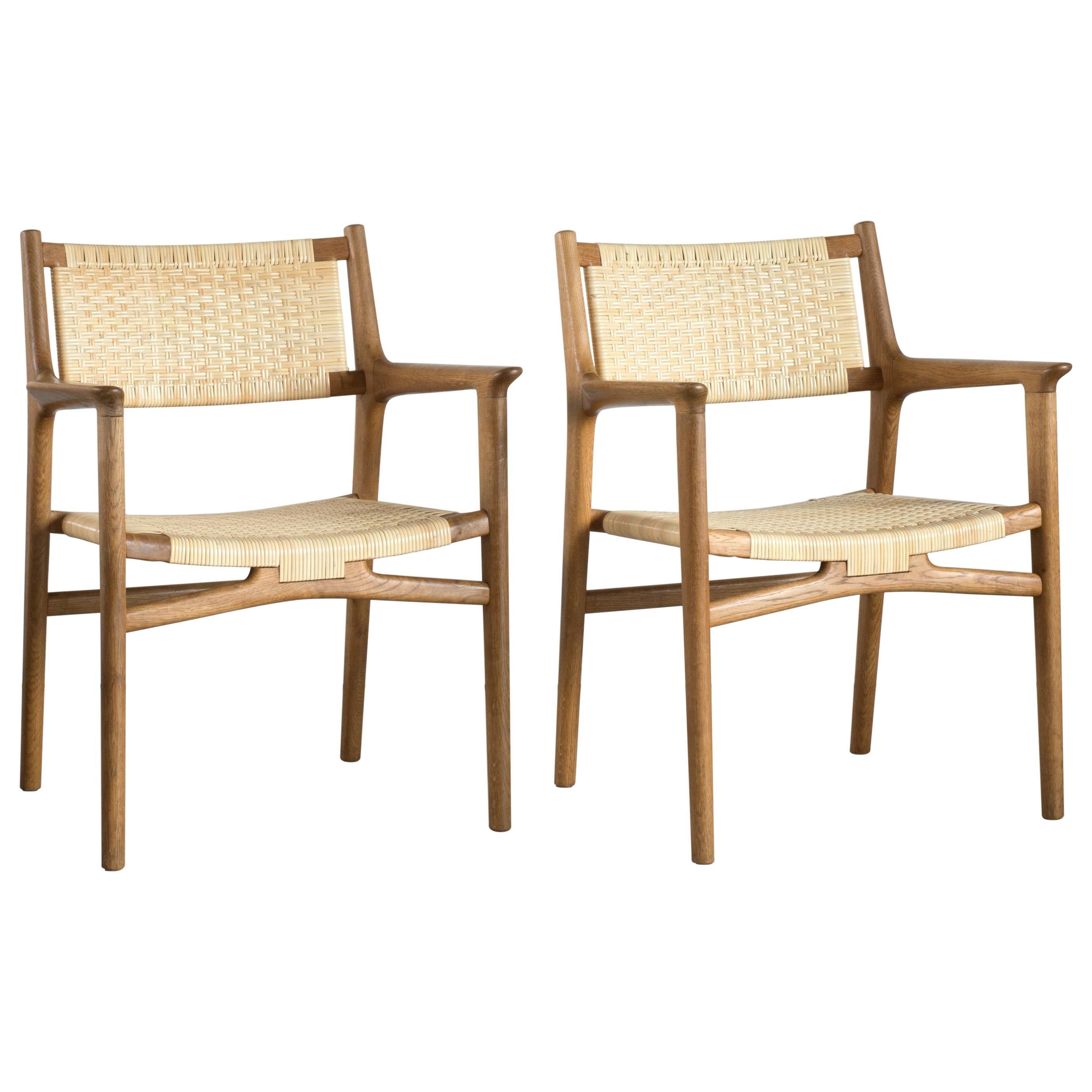 Pair of Hans J. Wegner JH515 Armchairs for Johannes Hansen