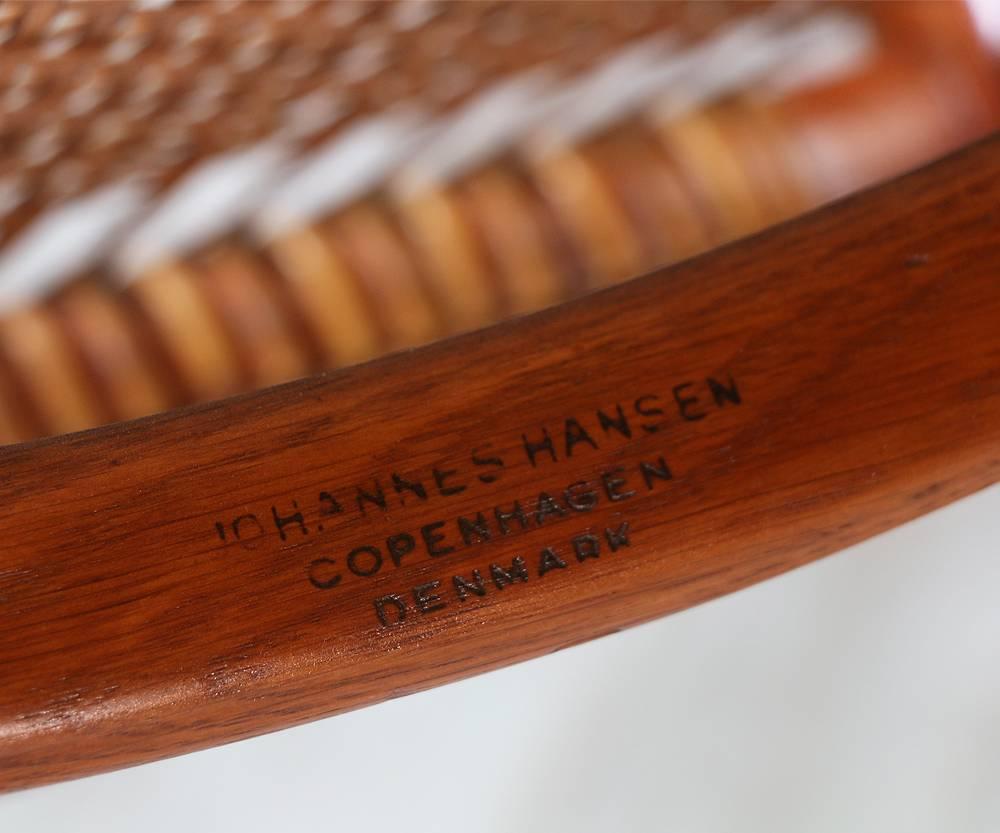 Pair of Hans J. Wegner “Round” Caned Arm Chairs for Johannes Hansen 4
