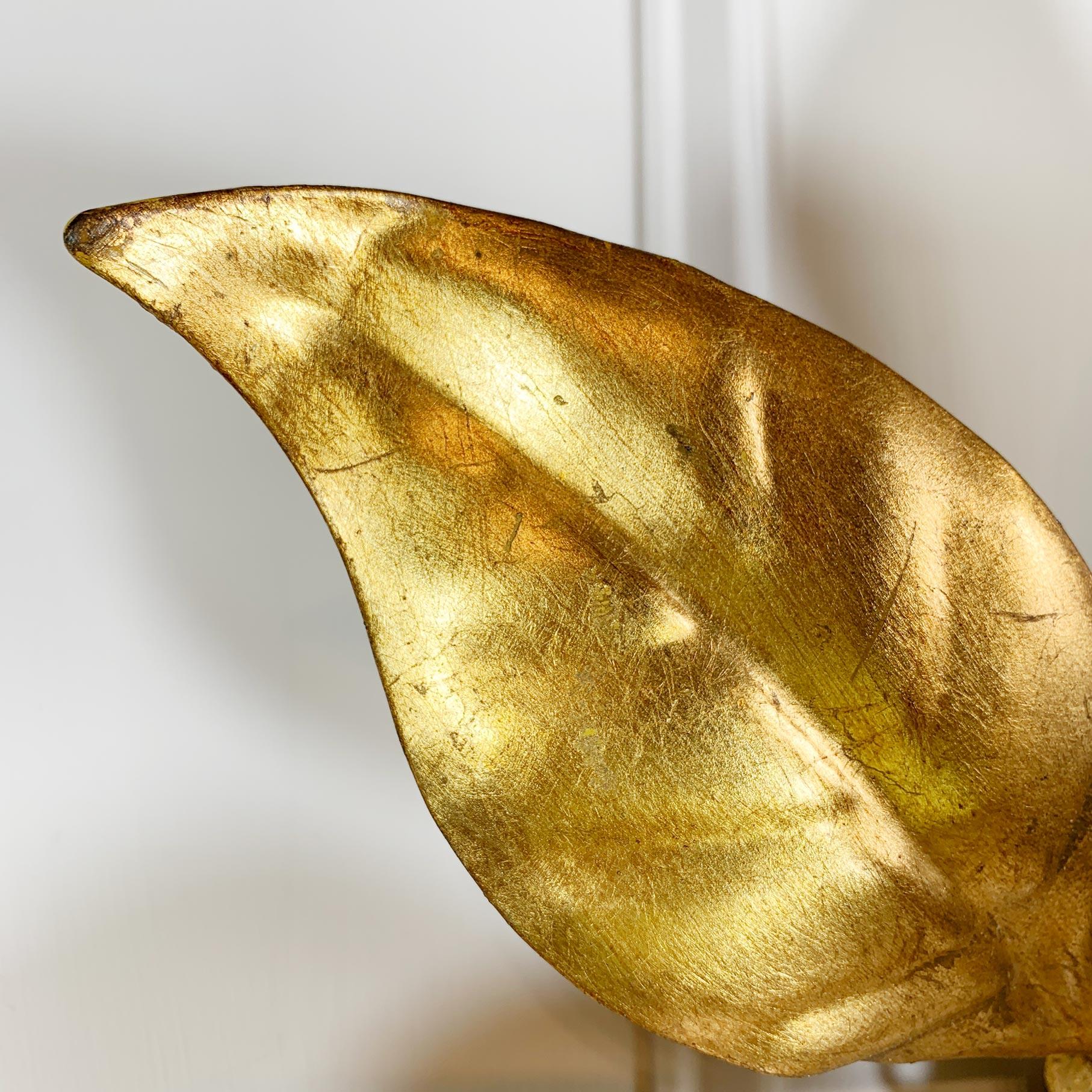 Iron Pair of Hans Kogl Gold Leaf Flush Ceiling Lights