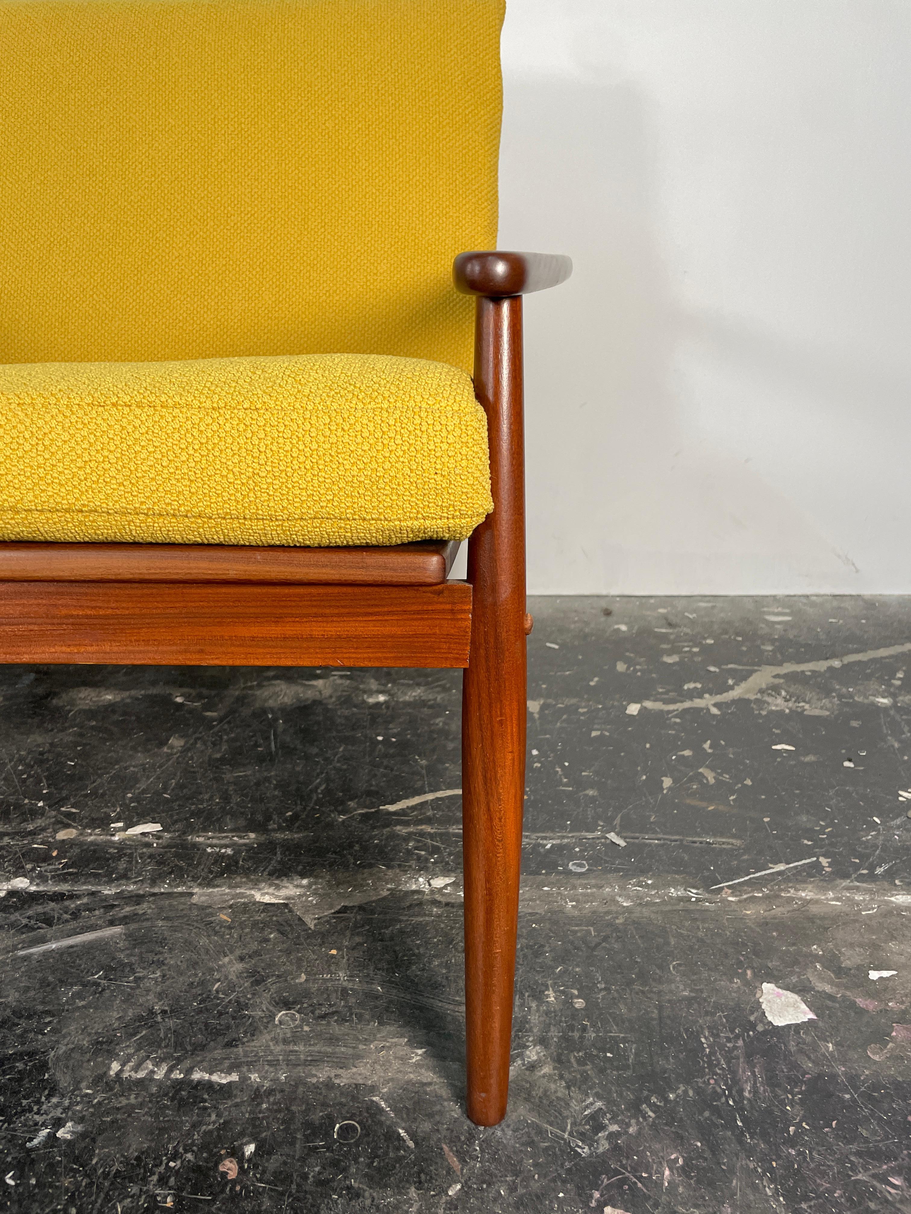 Pair of Hans Olsen Afromosia & Cane Lounge Chairs for Juul Kristensen 1