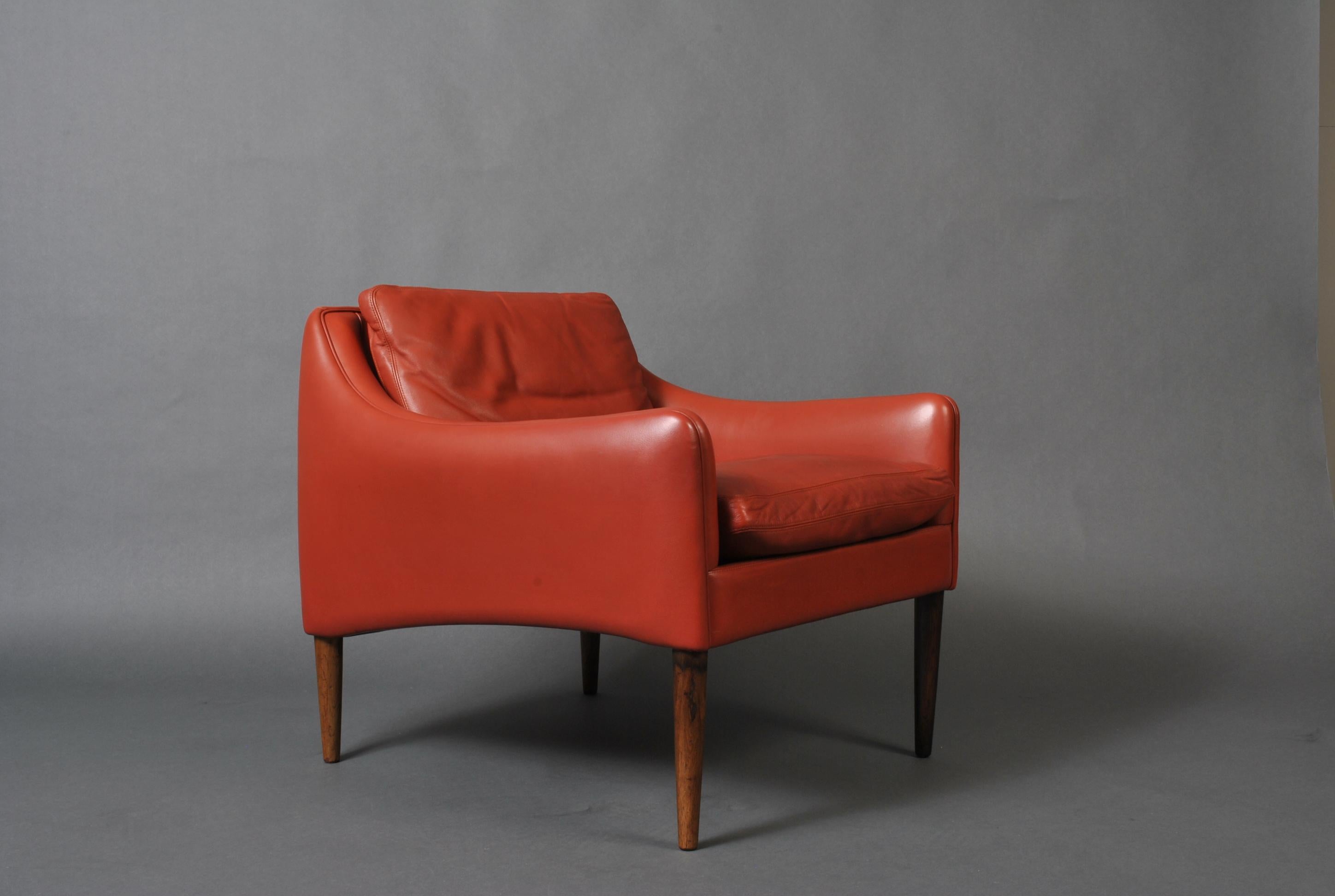 Pair of Hans Olsen Danish Leather Club Armchairs 2