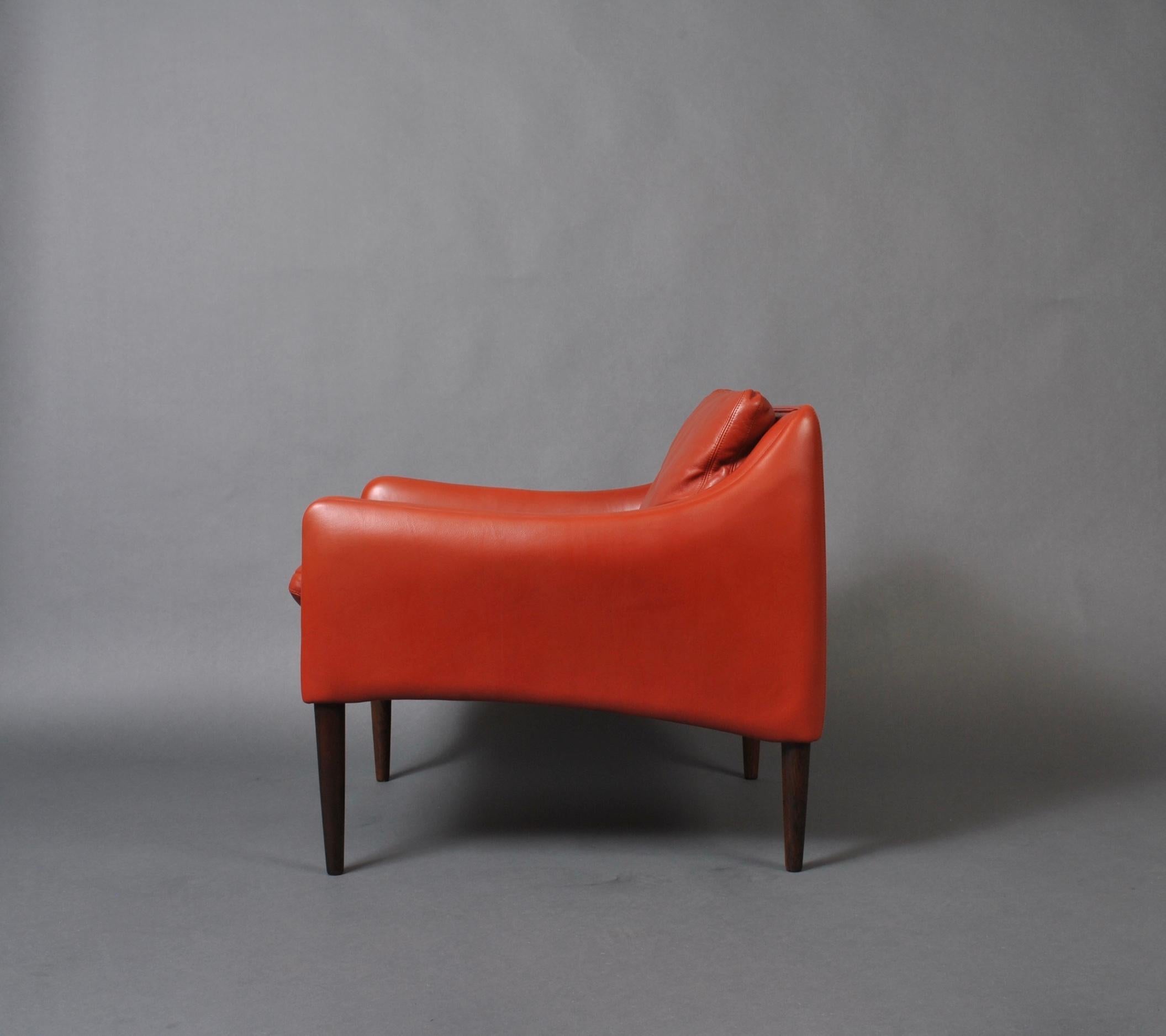 Pair of Hans Olsen Danish Leather Club Armchairs 3