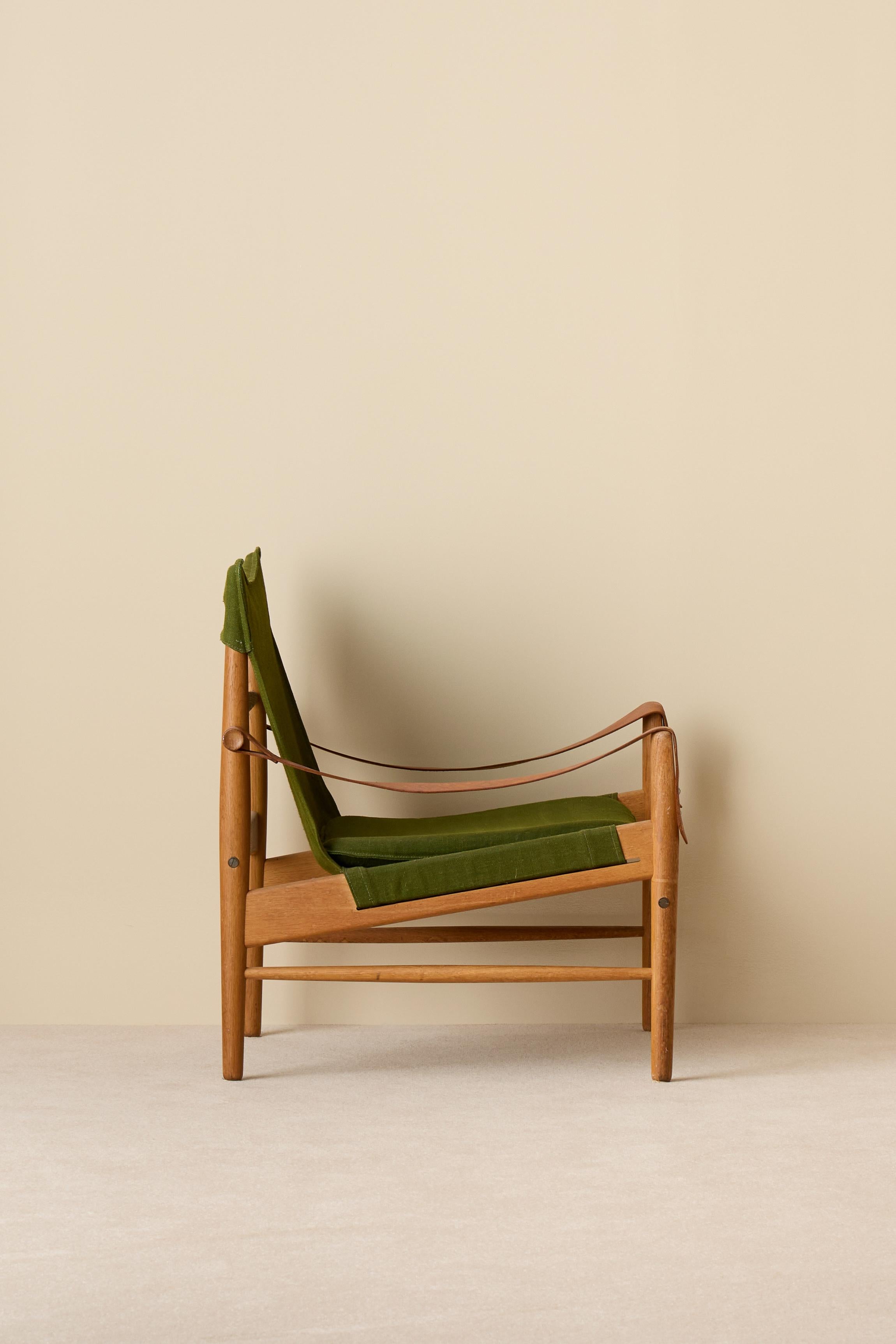 Leather Pair of Hans Olsen Easy Chairs, 1960s For Sale