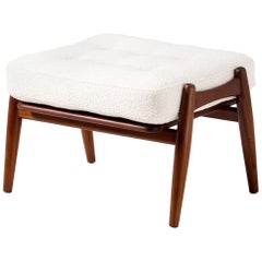 Coppia di ottomane in bouclé Hans Wegner degli anni '50