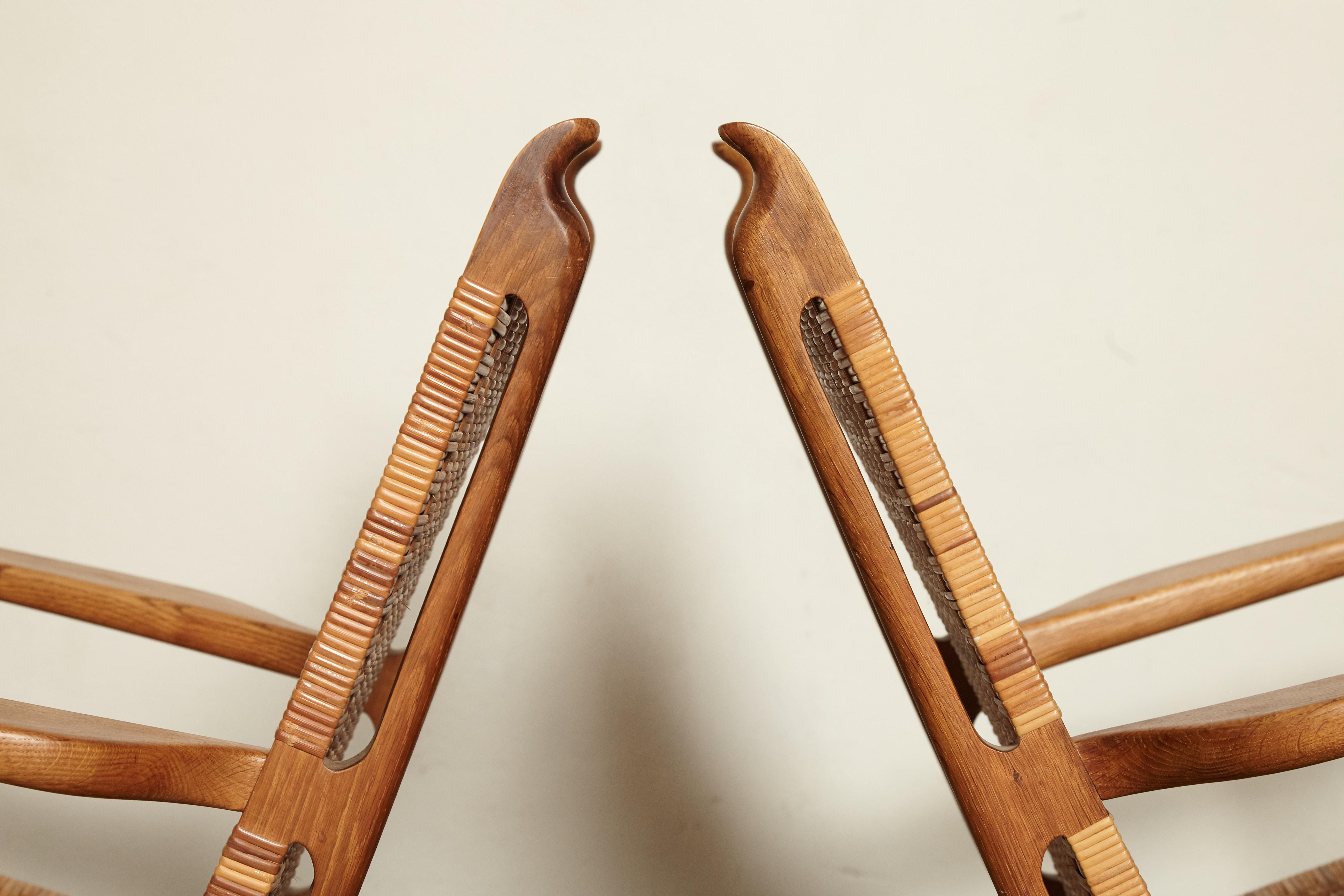 Pair of Hans Wegner CH-27 Chairs, Carl Hansen & Son, Denmark, 1950s 3