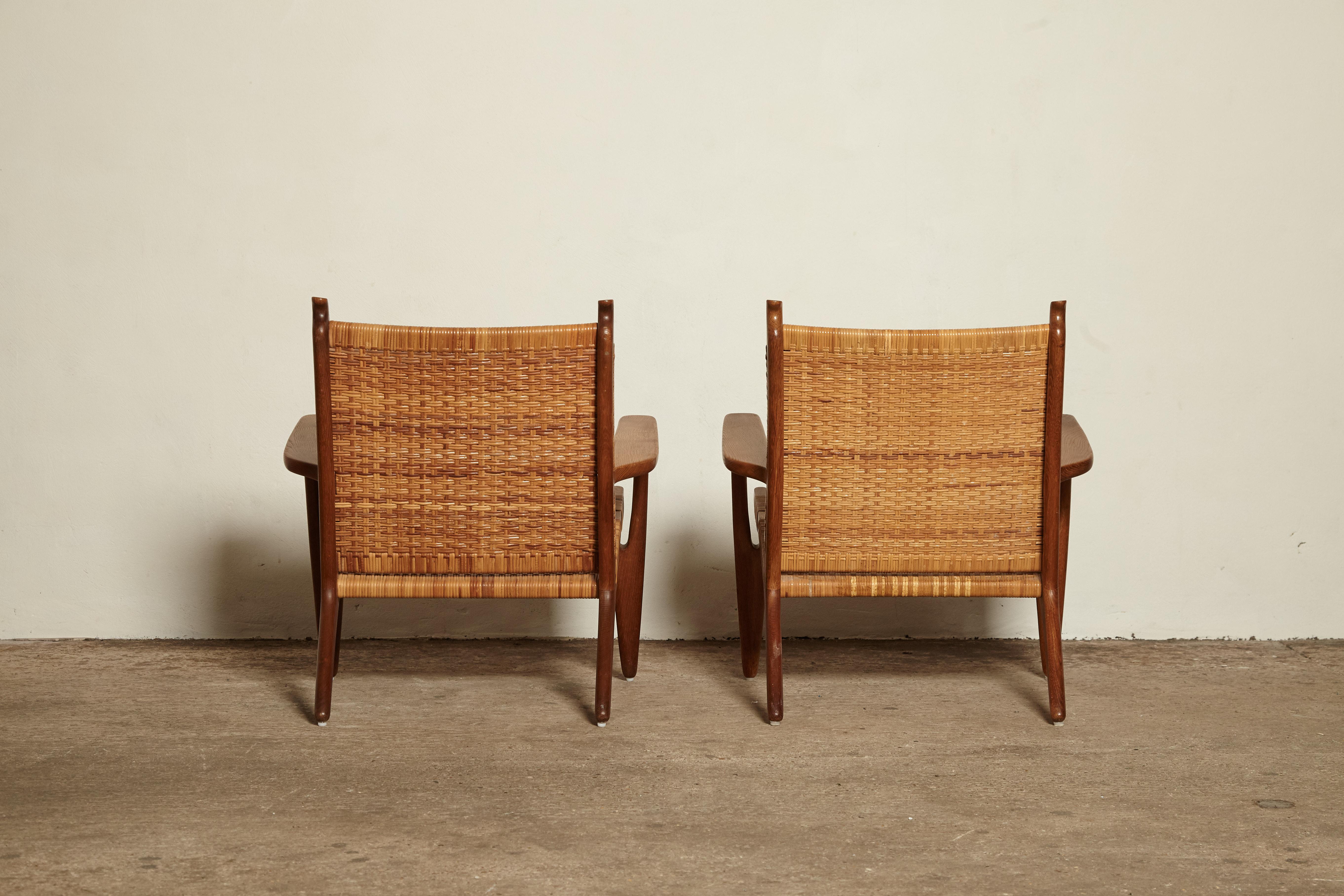 Pair of Hans Wegner CH-27 Chairs, Carl Hansen & Son, Denmark, 1950s 1