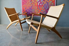 Pair of Hans Wegner CH25 Lounge Chairs, ca. 1960