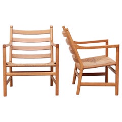 Pair of Hans Wegner CH44 Lounge Chairs for Carl Hansen & Son, Denmark