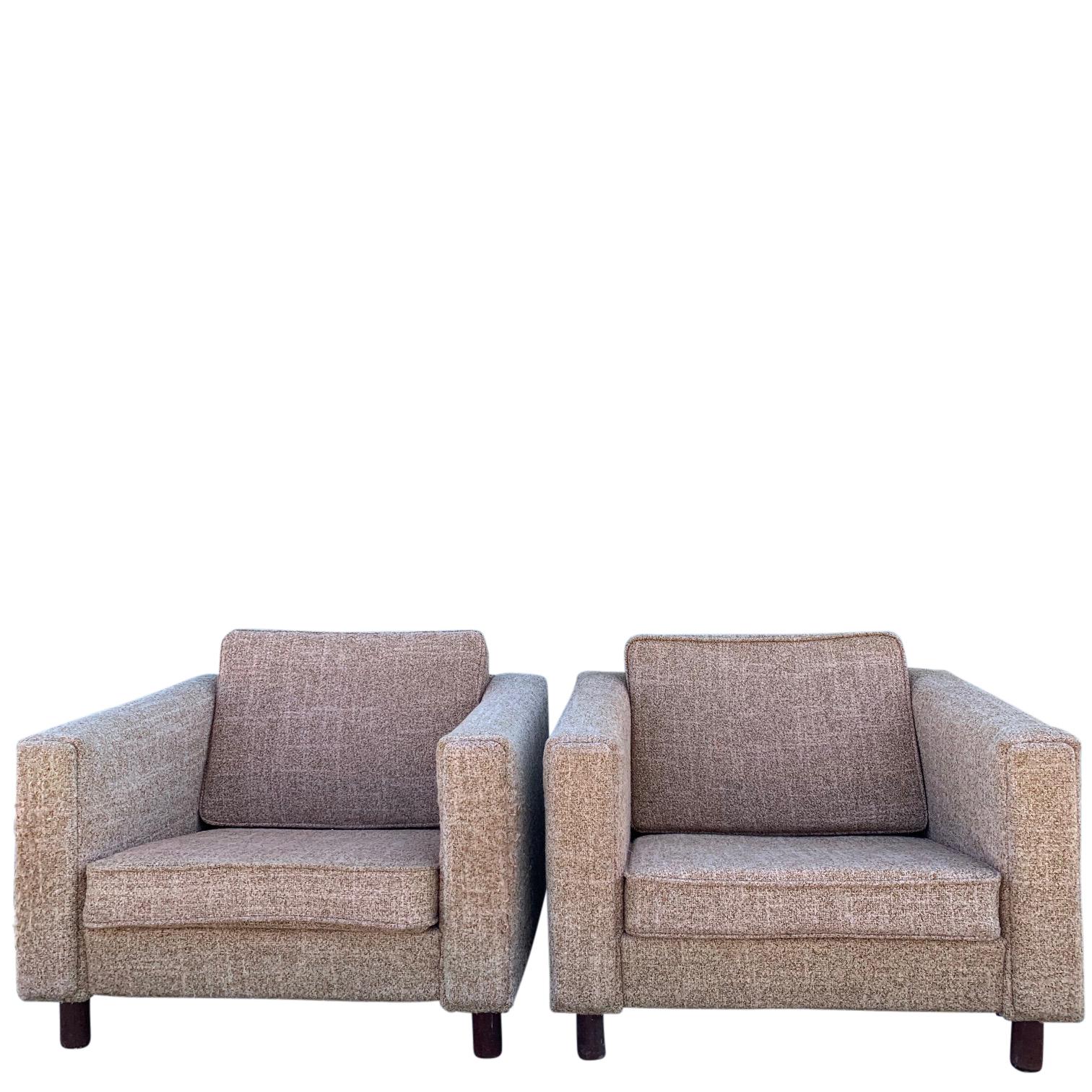Tissu d'ameublement Paire de chaises Hans Wegner GE 300 Easy Chairs pour GETAMA