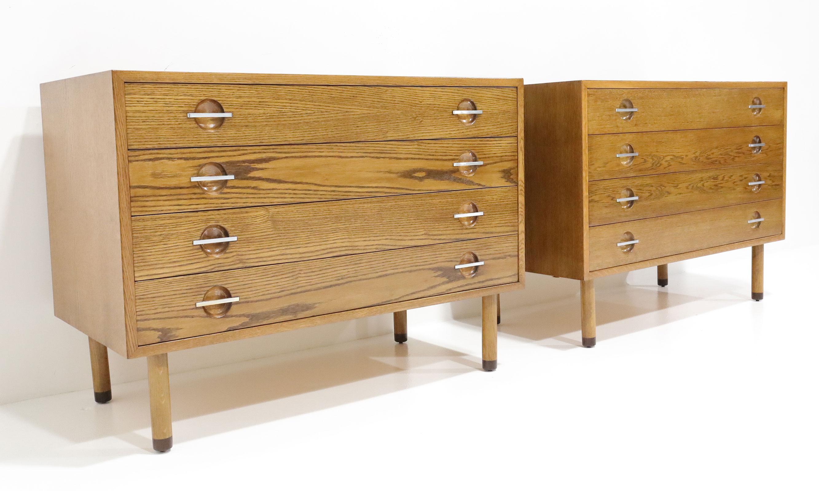 Pair of Hans Wegner Chests or Nightstands in Oak by Ry Mobler In Good Condition For Sale In Dallas, TX