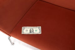 Pair of Hans Wegner for Carl Hansen Wing Chair in Orange Velvet like Fabric OX