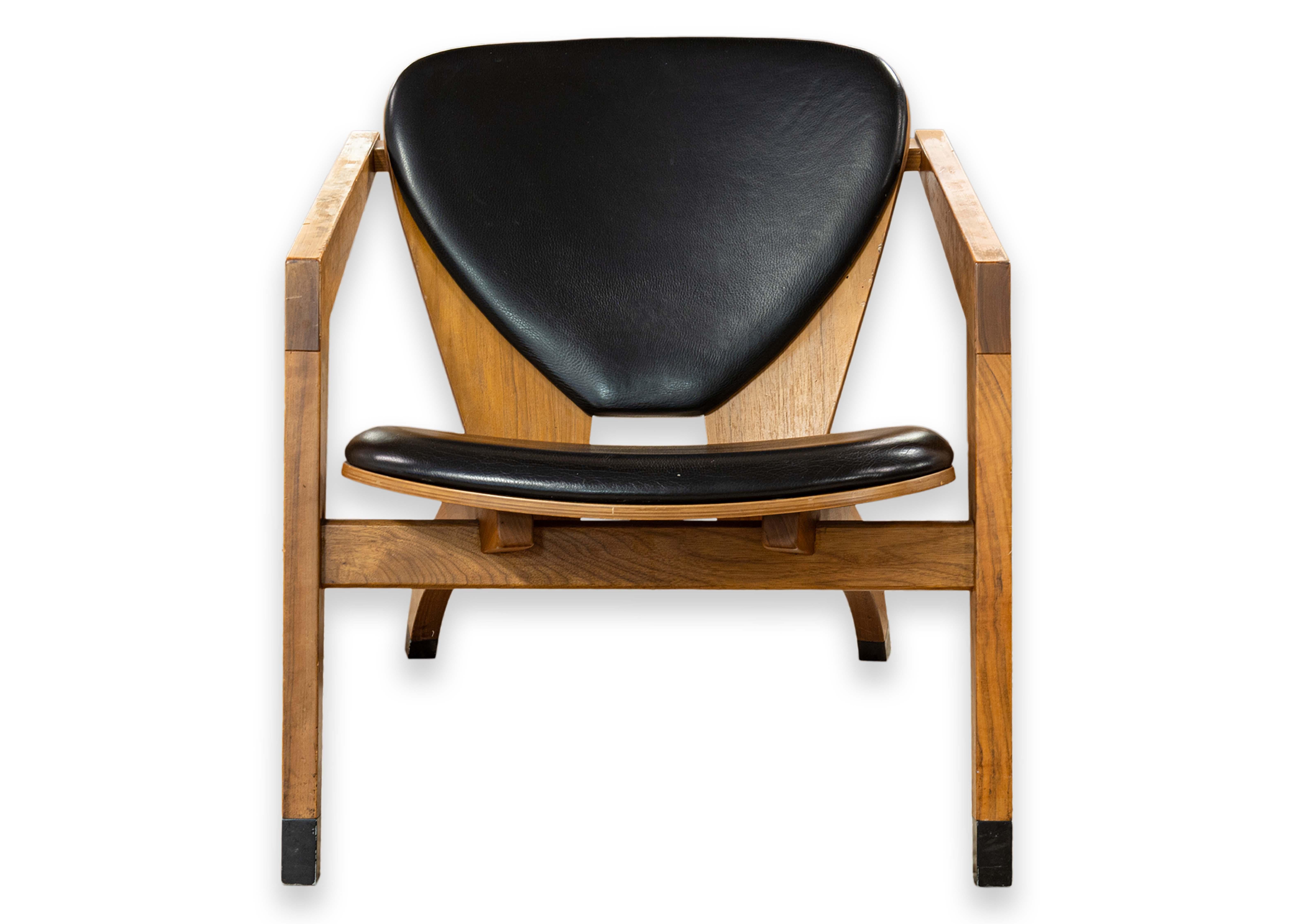 Pair of Hans Wegner GE-460 Butterfly Style Wood and Leather Accent Lounge Chairs 8