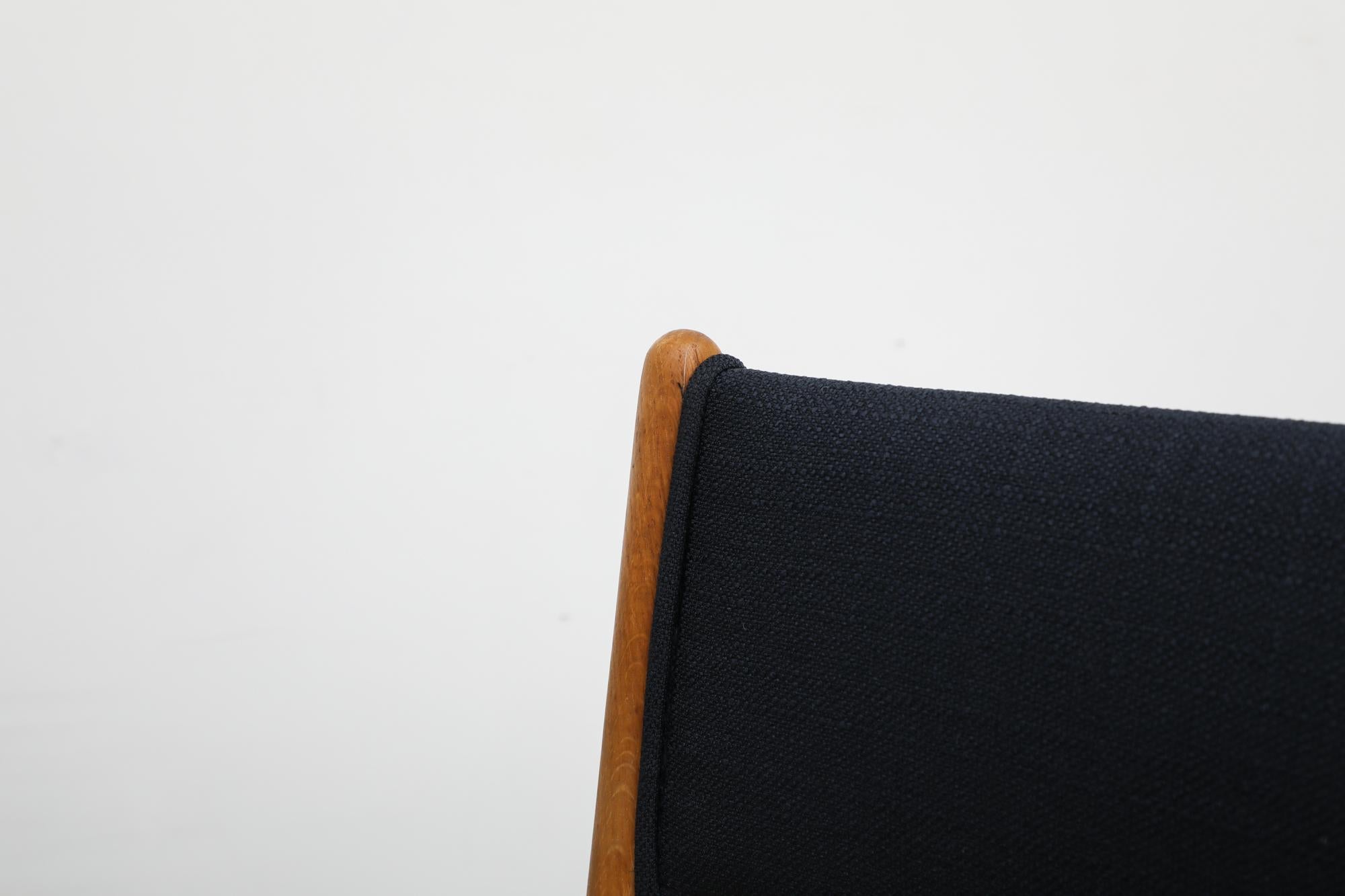Fabric Pair of Hans Wegner Inspired Danish Oak Side Chairs For Sale