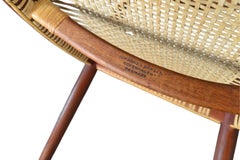 Pair of Hans Wegner Jh-501 Round Chairs in Teak + Cane