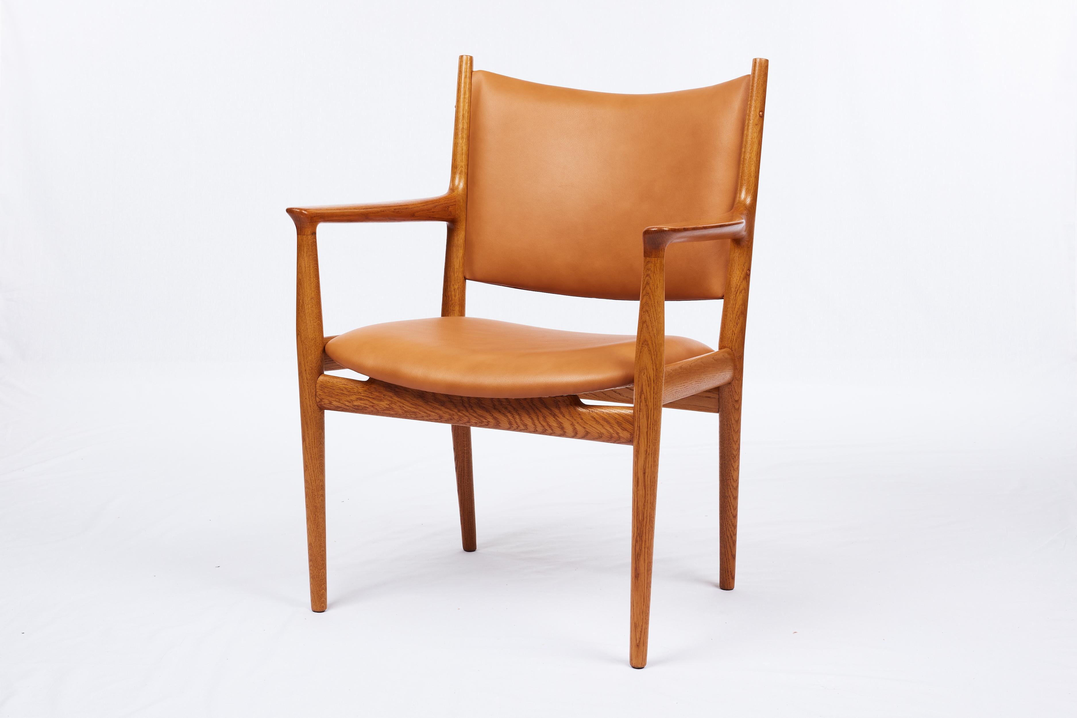 Pair of Hans Wegner JH-509 armchairs. Designed in 1952. Produced by Johannes Hansen.