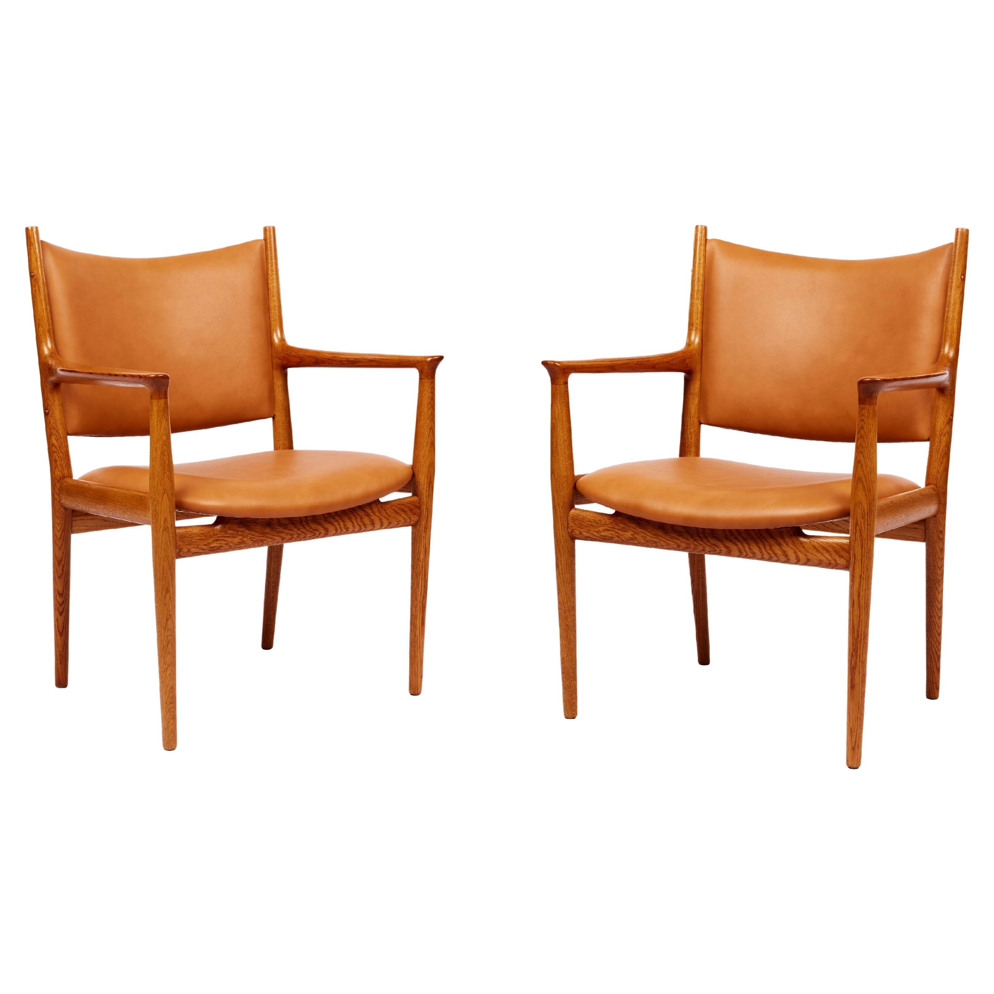 Pair of Hans Wegner JH-509 Armchairs For Sale