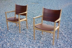 Pair of Hans Wegner JH 513 Armchairs Teak and Oak by Johannes Hansen