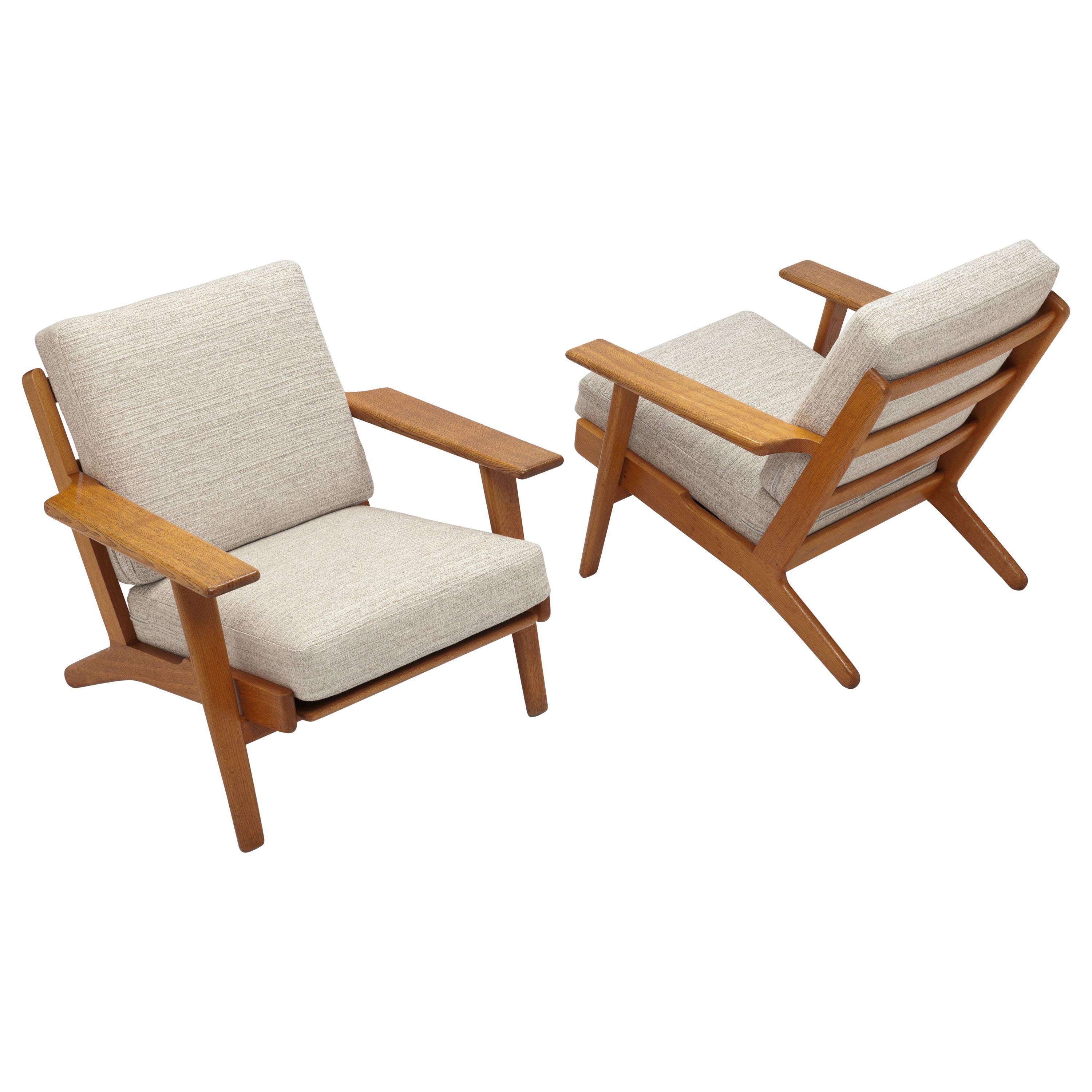 Pair of Hans Wegner Lounge Chairs GE290 by GETAMA