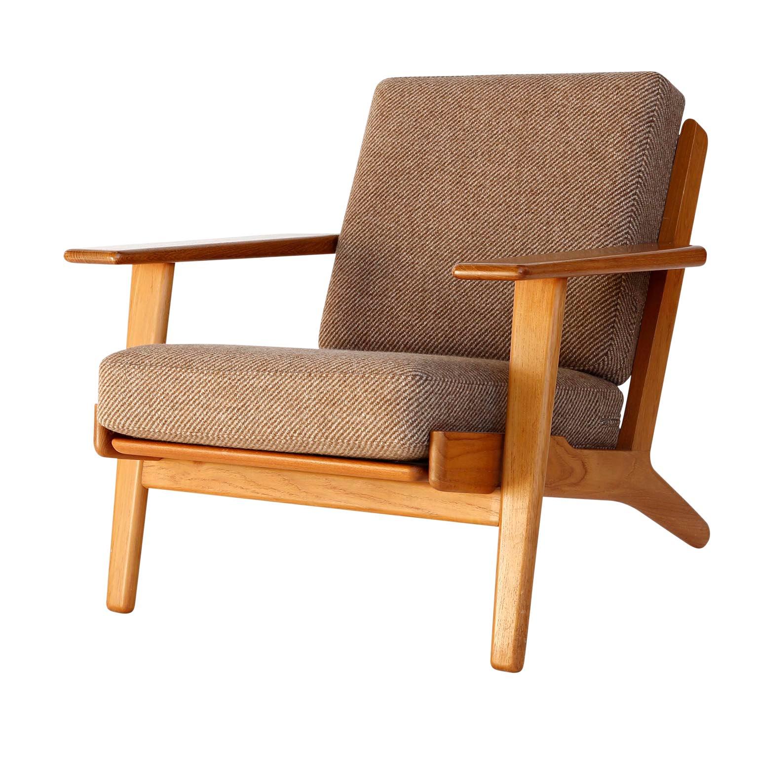 Pair of Hans Wegner Lounge Chairs Ottoman GE290 GETAMA, Teak, Denmark, 1953 1