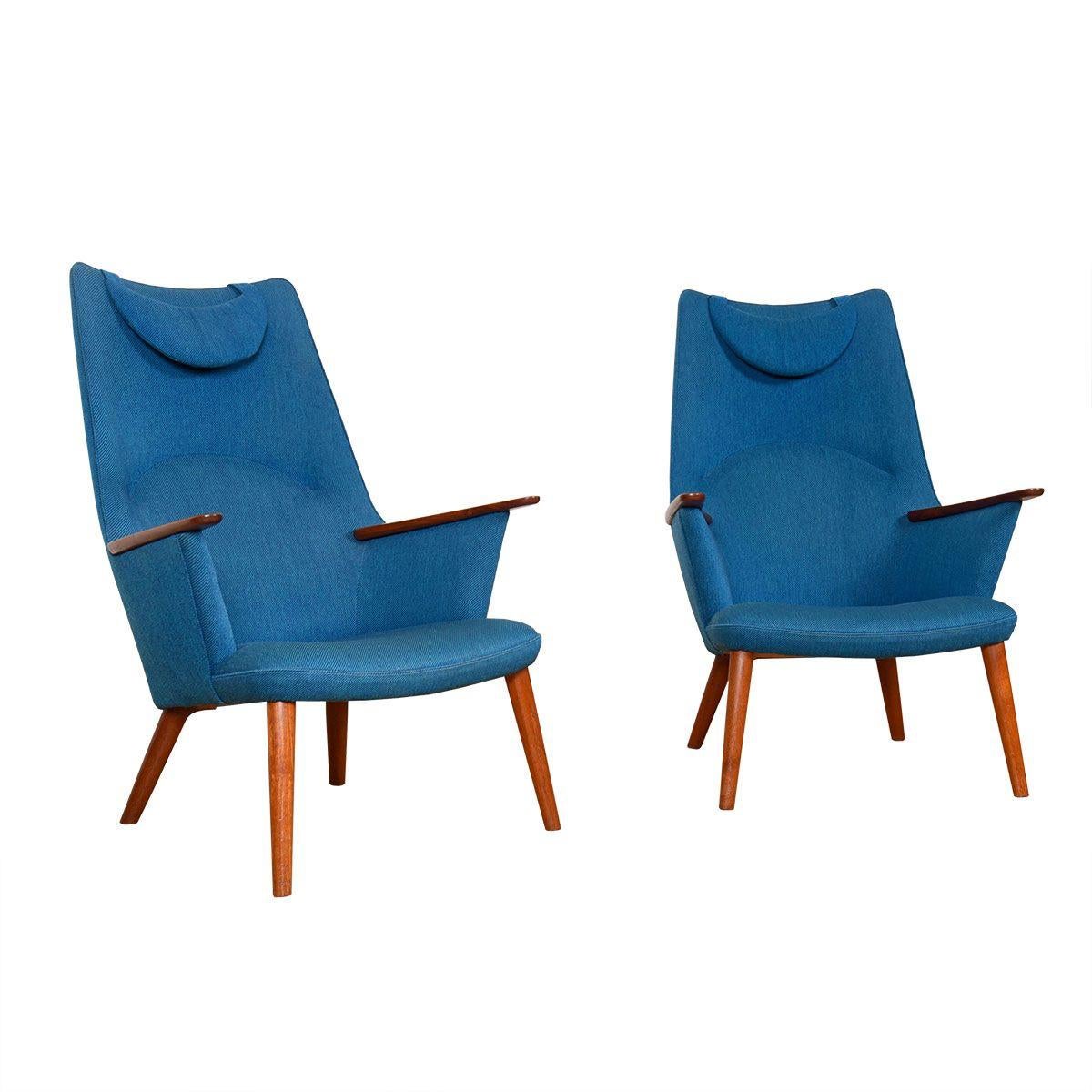 Designed in 1954 by Hans Wegner, the AP-27 Chair, popularly known as the “Mama Bear” Easy Lounge Chair, is a scarce and highly valued example of mid century design by one of the masters of Danish craftsmanship….to have a pair is heaven..

The