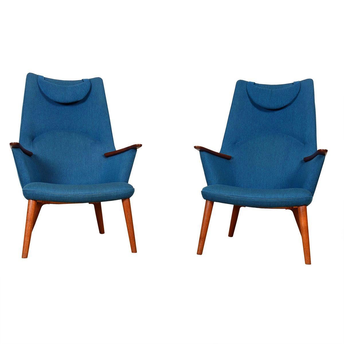 Mid-Century Modern Pair of Hans Wegner “Mama Bear” AP-27 Easy Lounge Chairs for A. P. Stolen
