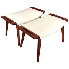 Pair of Hans Wegner Papa Bear Ottomans