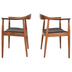 Pair of Hans Wegner Round Chair/The Chair by Johannes Hansen