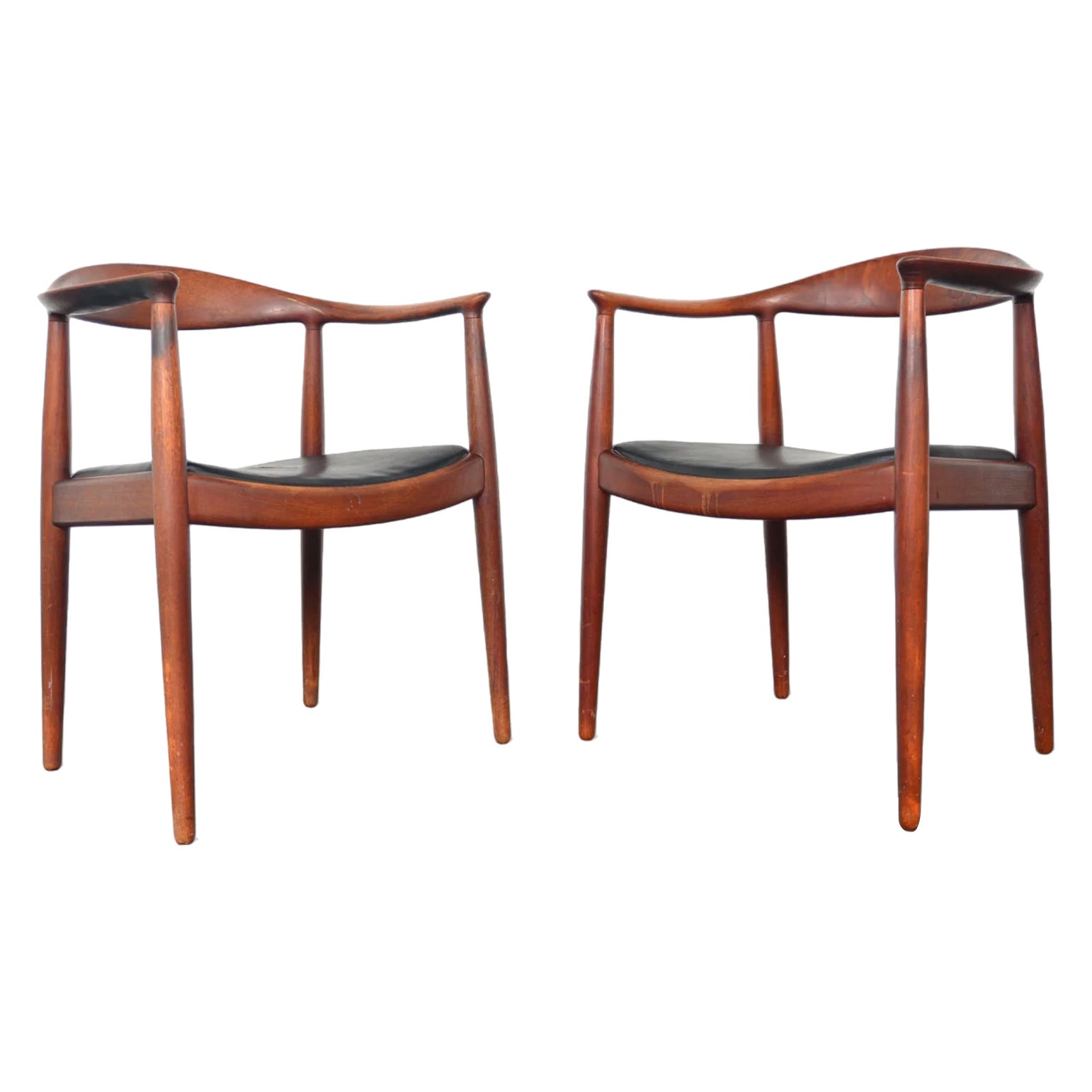 Pair Of Hans Wegner Round Chairs / The Chair In Teak