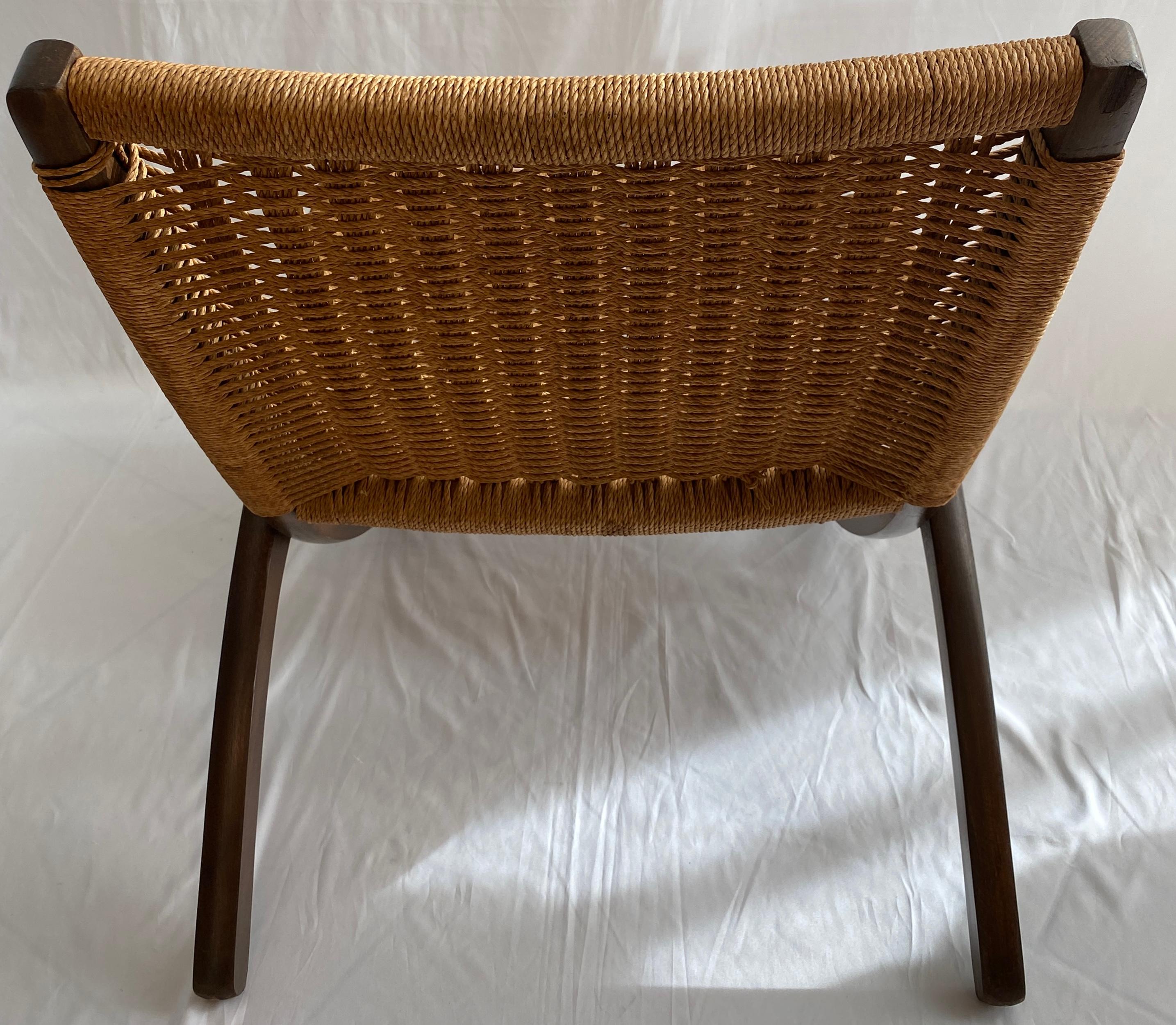 Coppia di sedie da salotto Foldes di metà secolo in stile Hans Wegner, sedie da salotto in teak in vendita 1