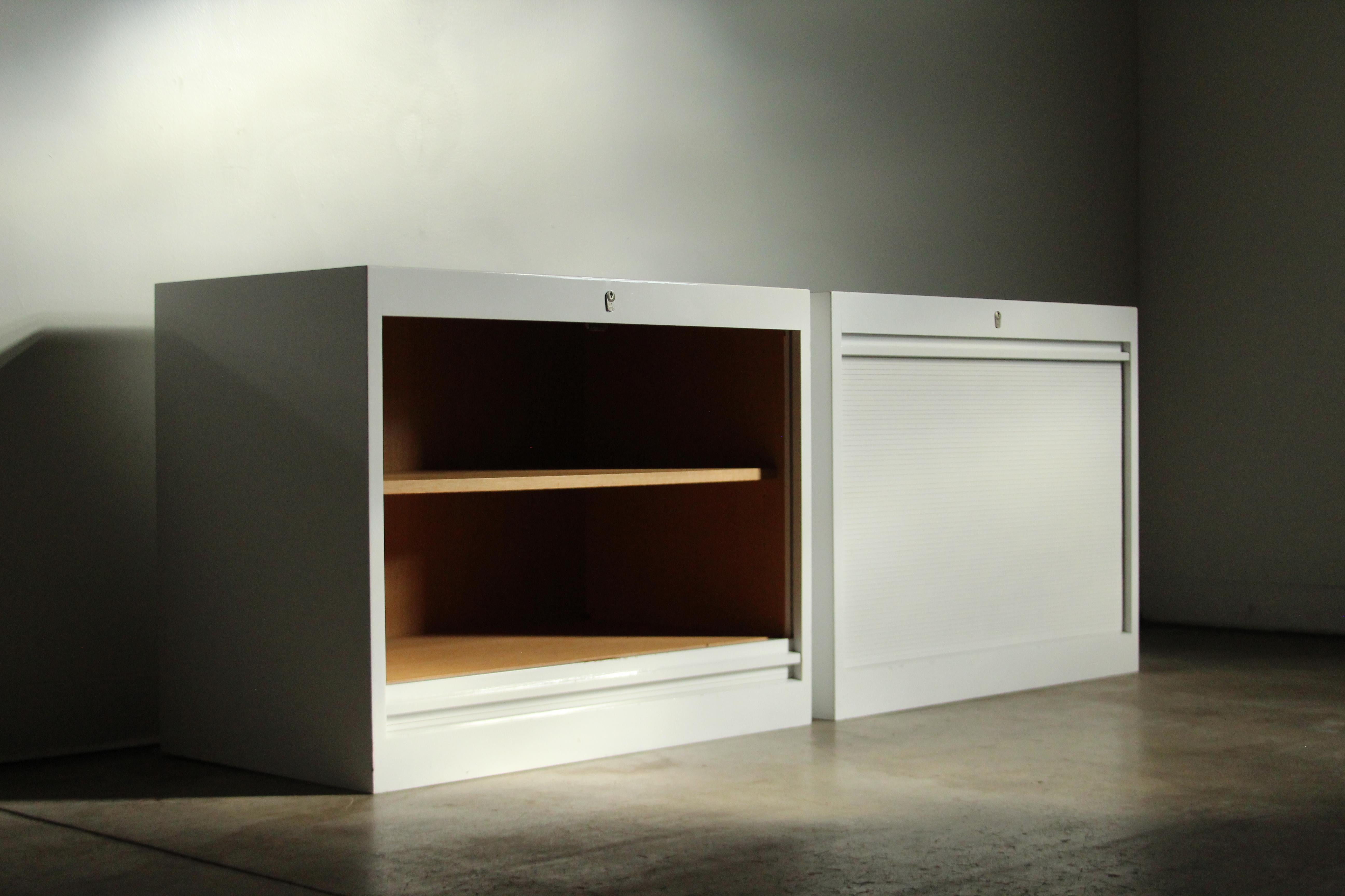 Pair of Hans Wegner Tambour Cabinets for Johannes Hansen, 1960s 2