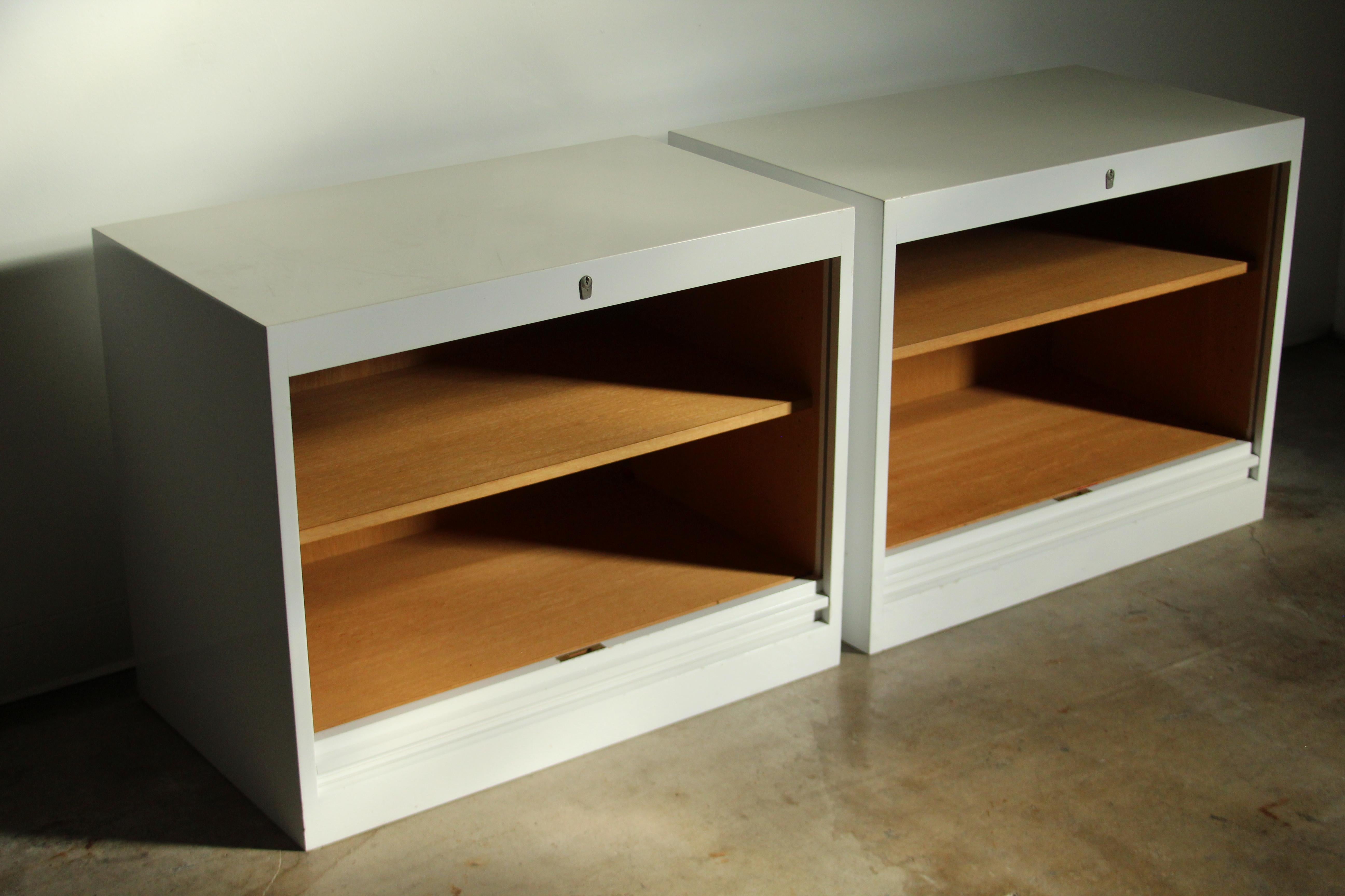 Pair of Hans Wegner Tambour Cabinets for Johannes Hansen, 1960s 3
