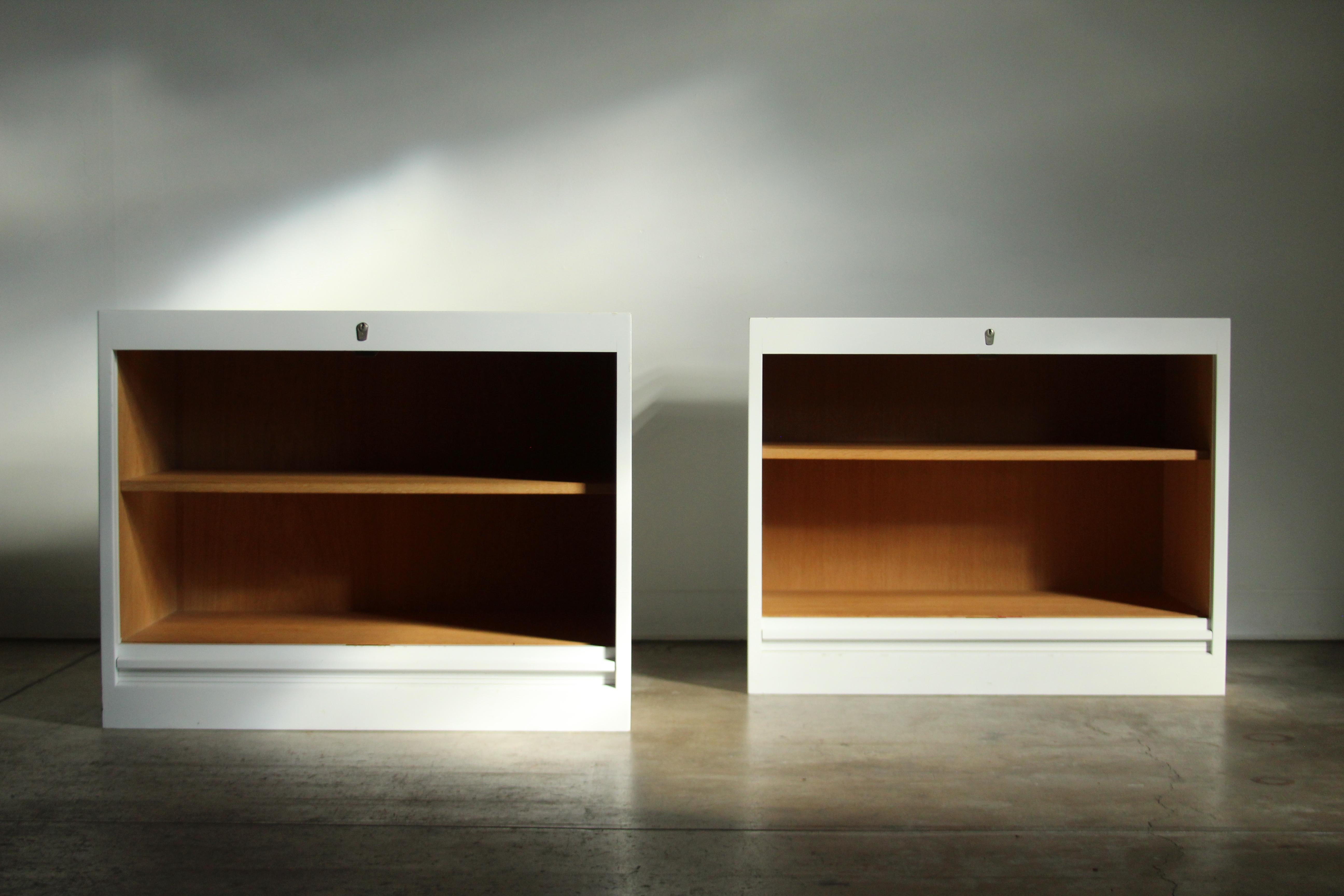 Mid-Century Modern Pair of Hans Wegner Tambour Cabinets for Johannes Hansen, 1960s