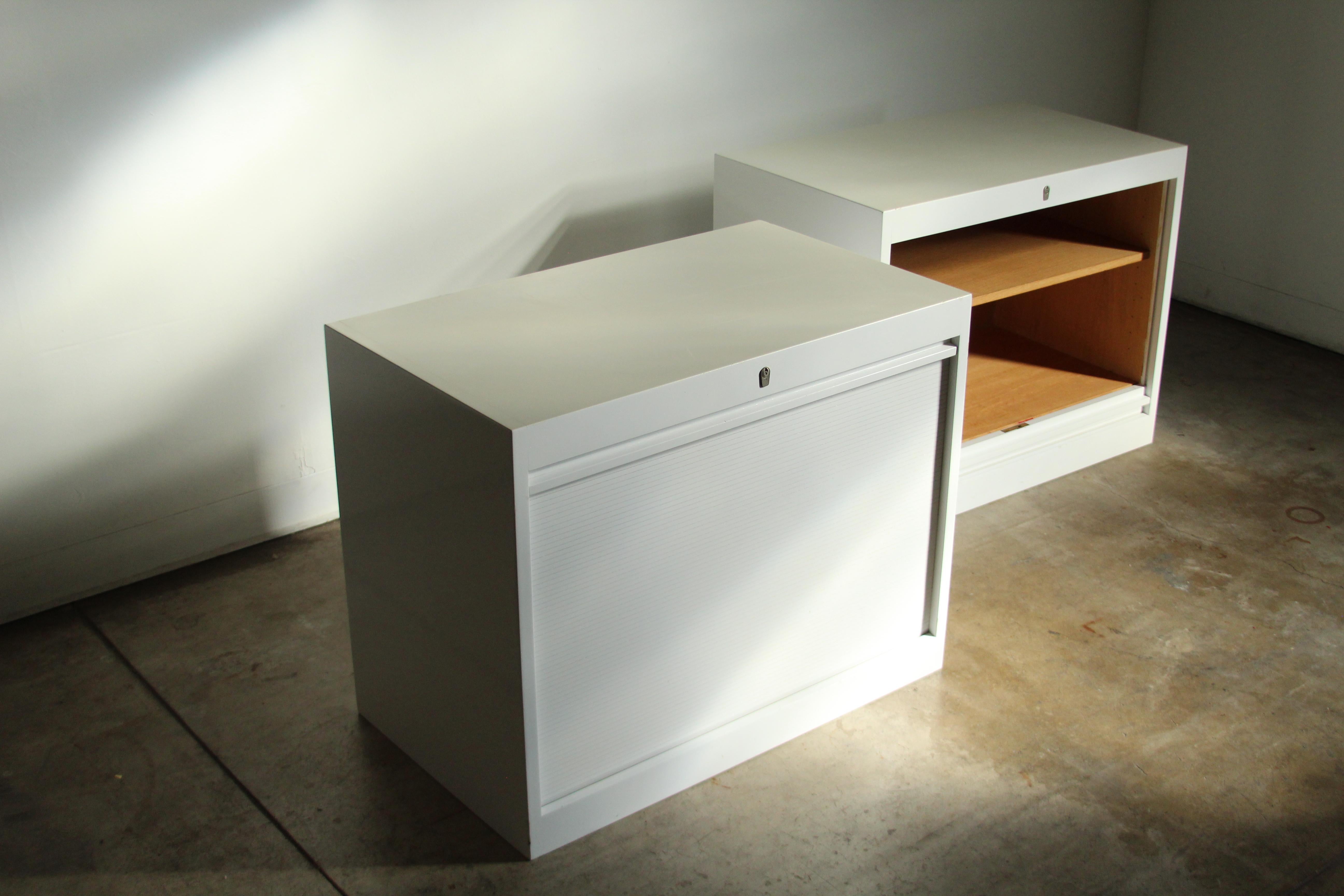 Danish Pair of Hans Wegner Tambour Cabinets for Johannes Hansen, 1960s