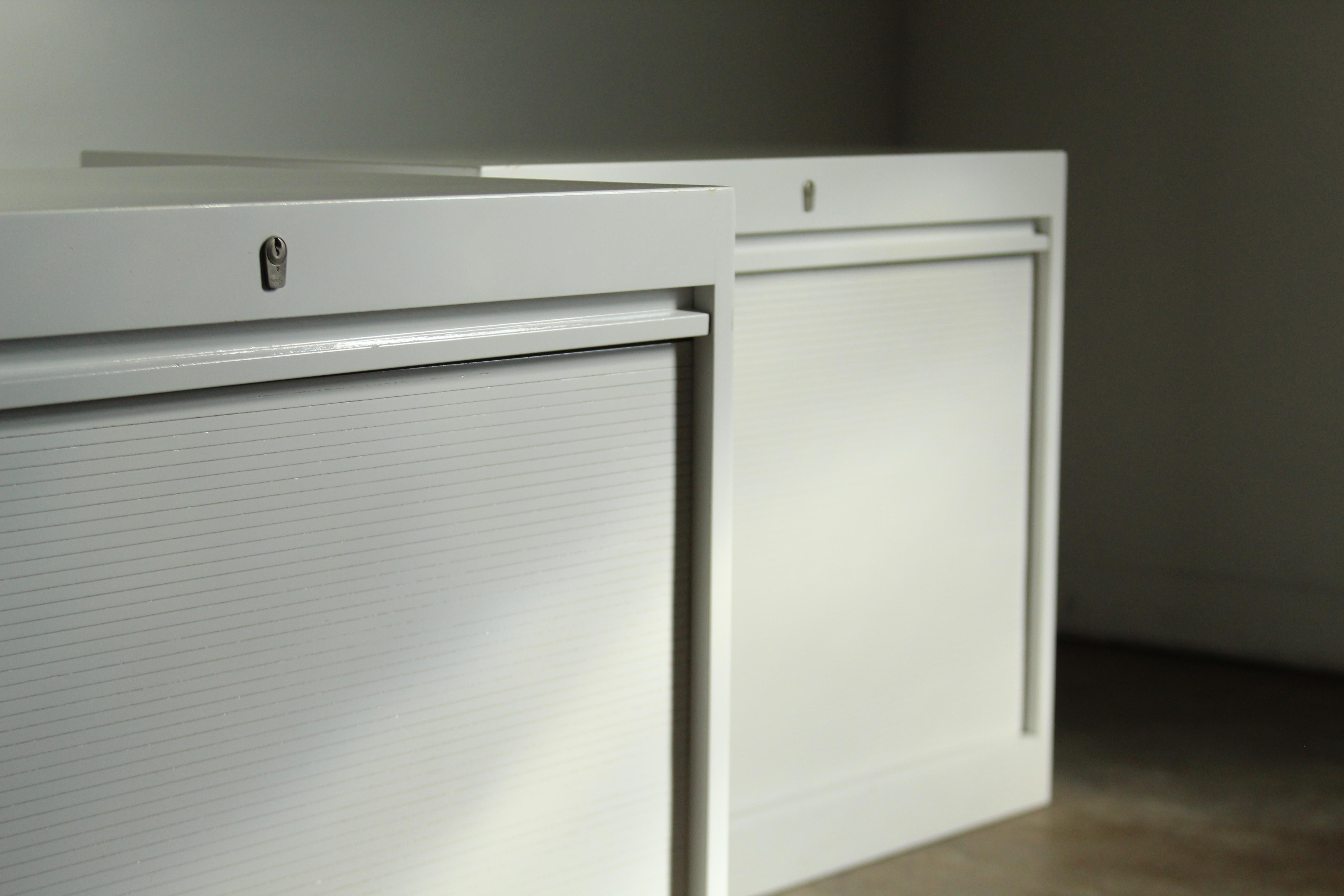 Pair of Hans Wegner Tambour Cabinets for Johannes Hansen, 1960s In Good Condition In Coronado, CA