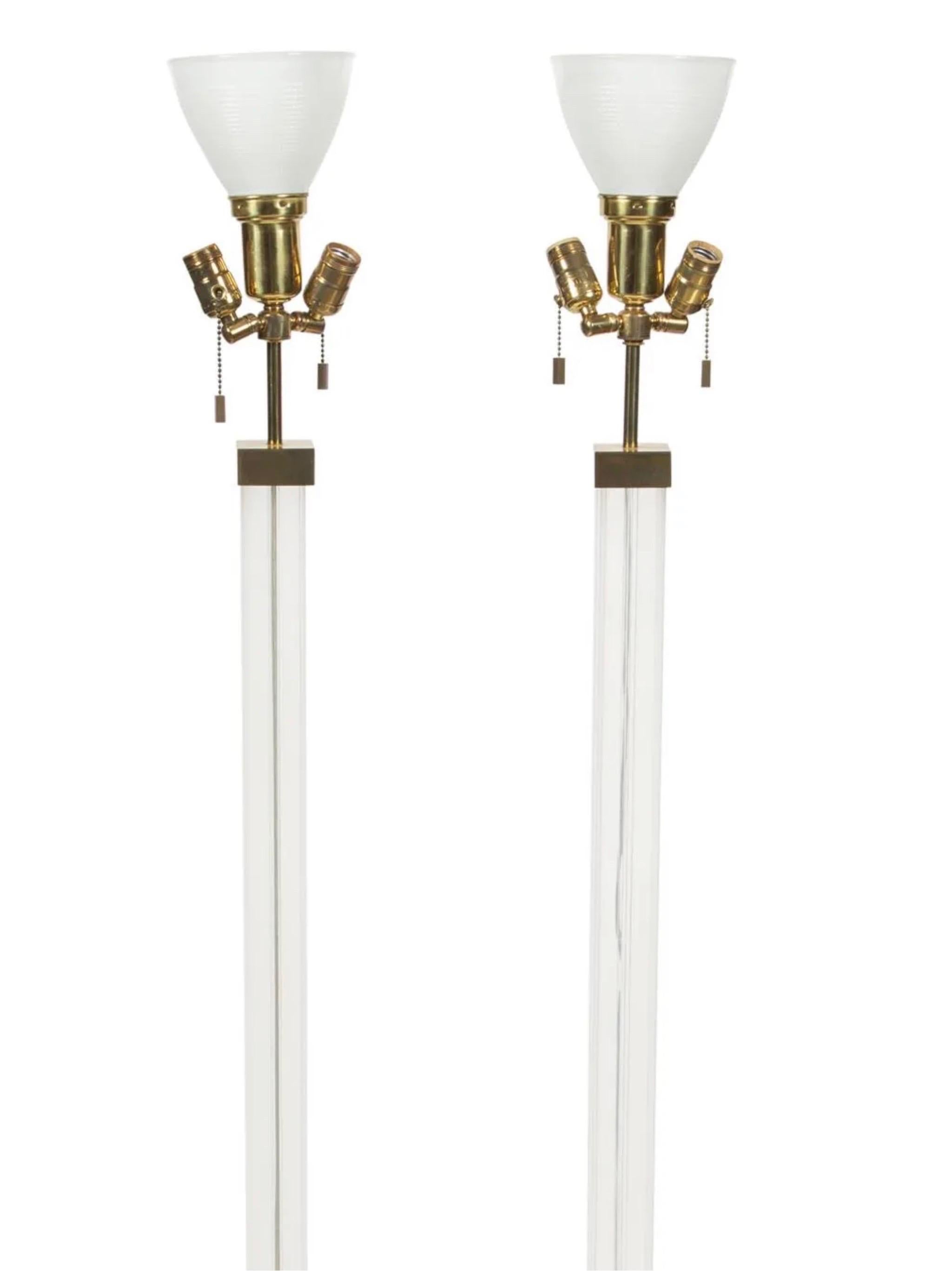 Mid-Century Modern Pair of Hansen Lightning Style Floor Lamps For Sale