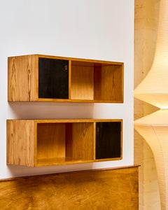 Pair of Harbo Solvsten Wall Mounted Wooden Cabinets C. 1955