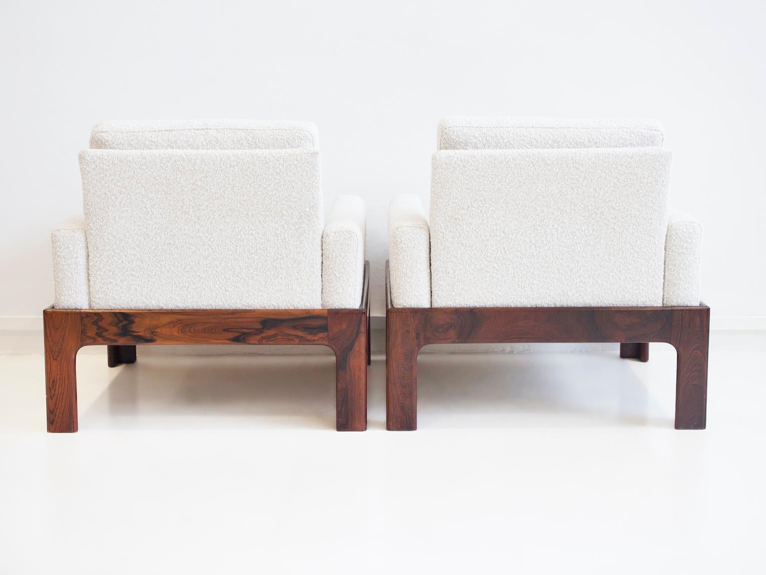 Pair of Hardwood Armchairs with Bouclé Fabric Upholstery by Eilersen 4