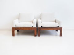 Pair of Hardwood Armchairs with Bouclé Fabric Upholstery by Eilersen