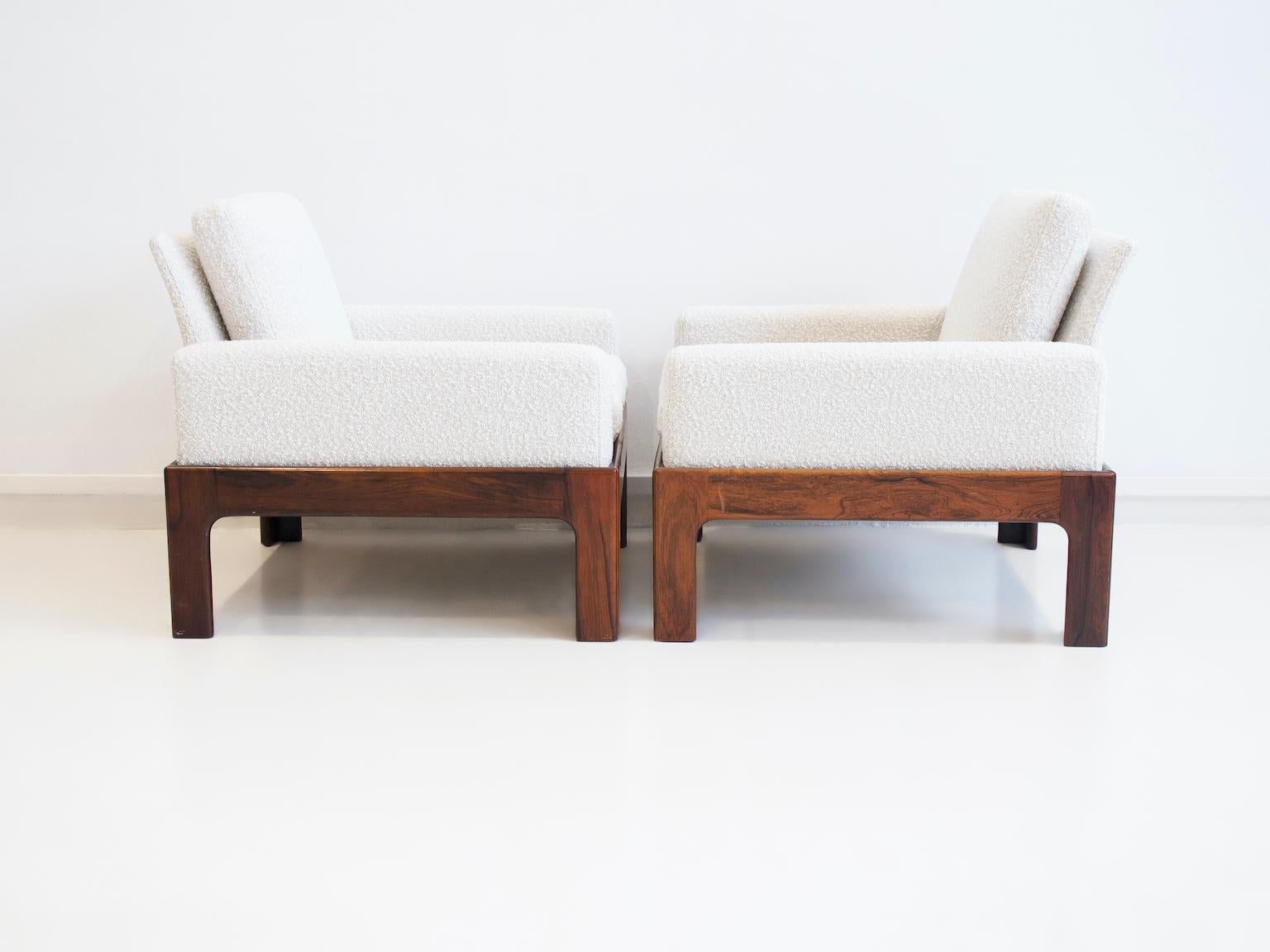 Pair of Hardwood Armchairs with Bouclé Fabric Upholstery by Eilersen 2