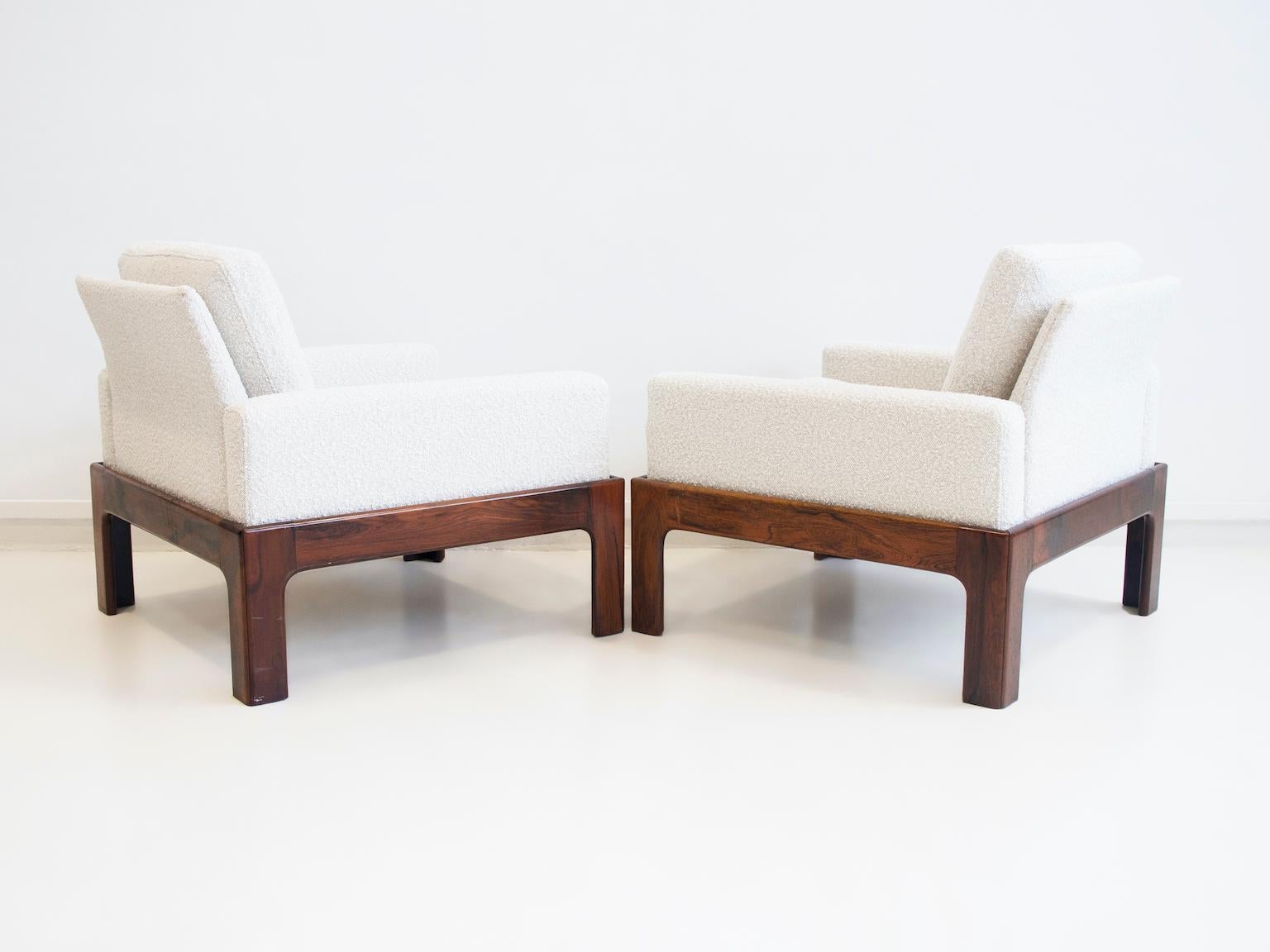 Pair of Hardwood Armchairs with Bouclé Fabric Upholstery by Eilersen 3