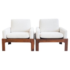 Pair of Hardwood Armchairs with Bouclé Fabric Upholstery by Eilersen