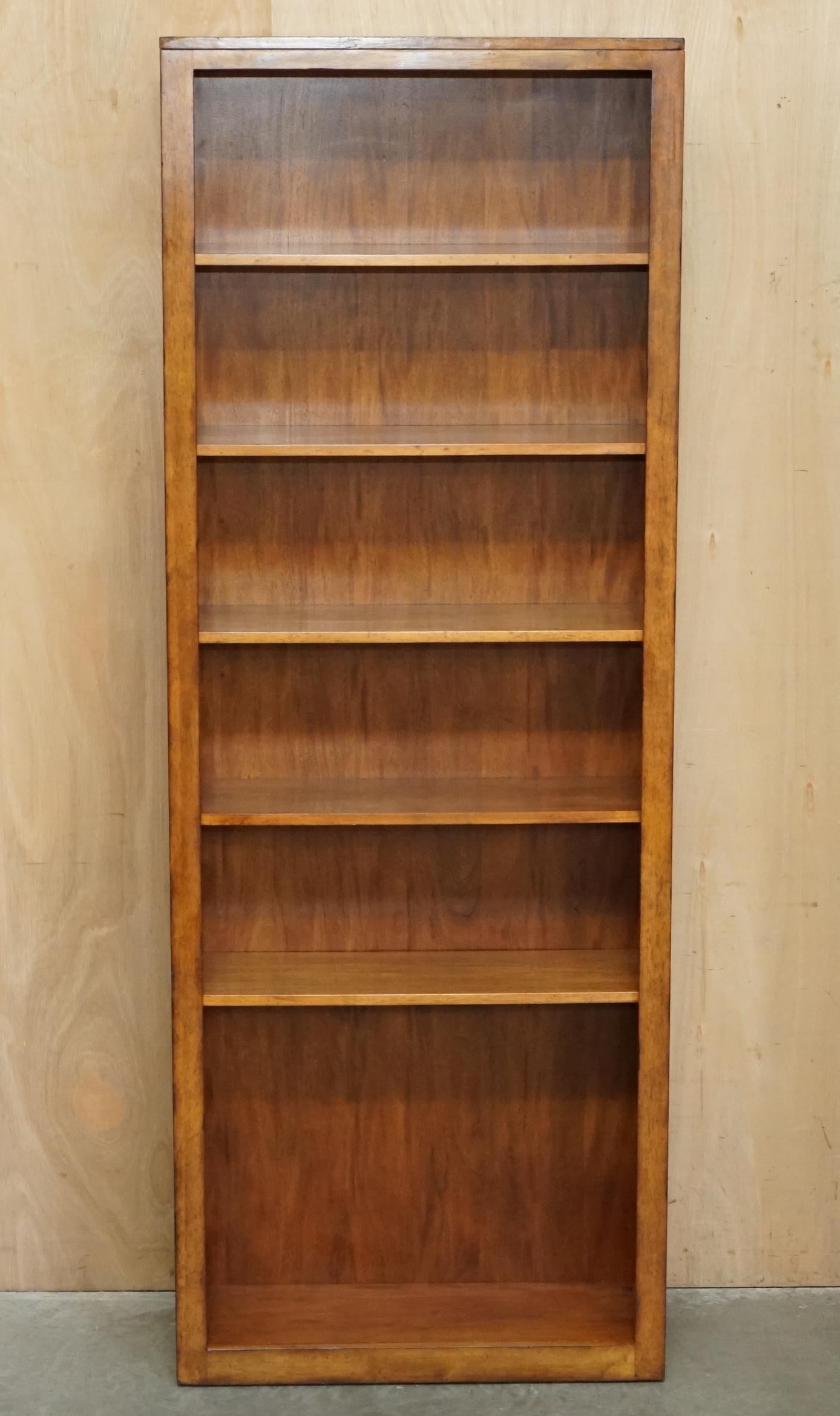Mid-Century Modern PAIR OF HARDWOOD FINISH TALL OPEN LIBRARY BOOKCASES BY THE DESiGNER ETHAN ALLEN