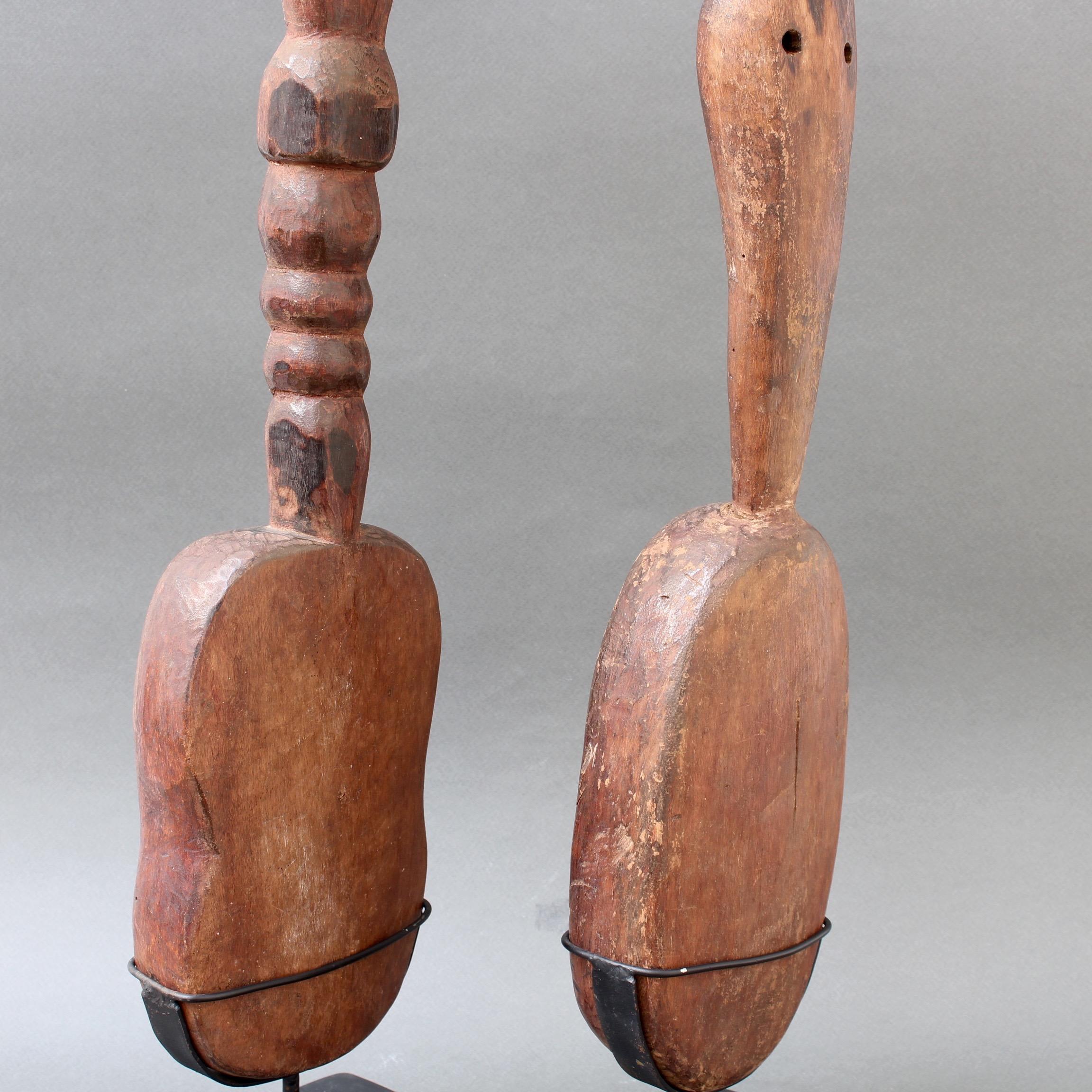 Pair of Hardwood Sumbanese Lutes with Anthropomorphic Figures, 20th Century 8